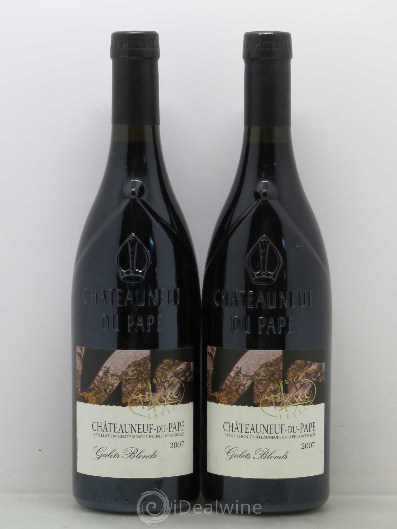 Châteauneuf-du-Pape Galets Blonds Patrick Lesec 2007 - Posten von 2 Flaschen - 0