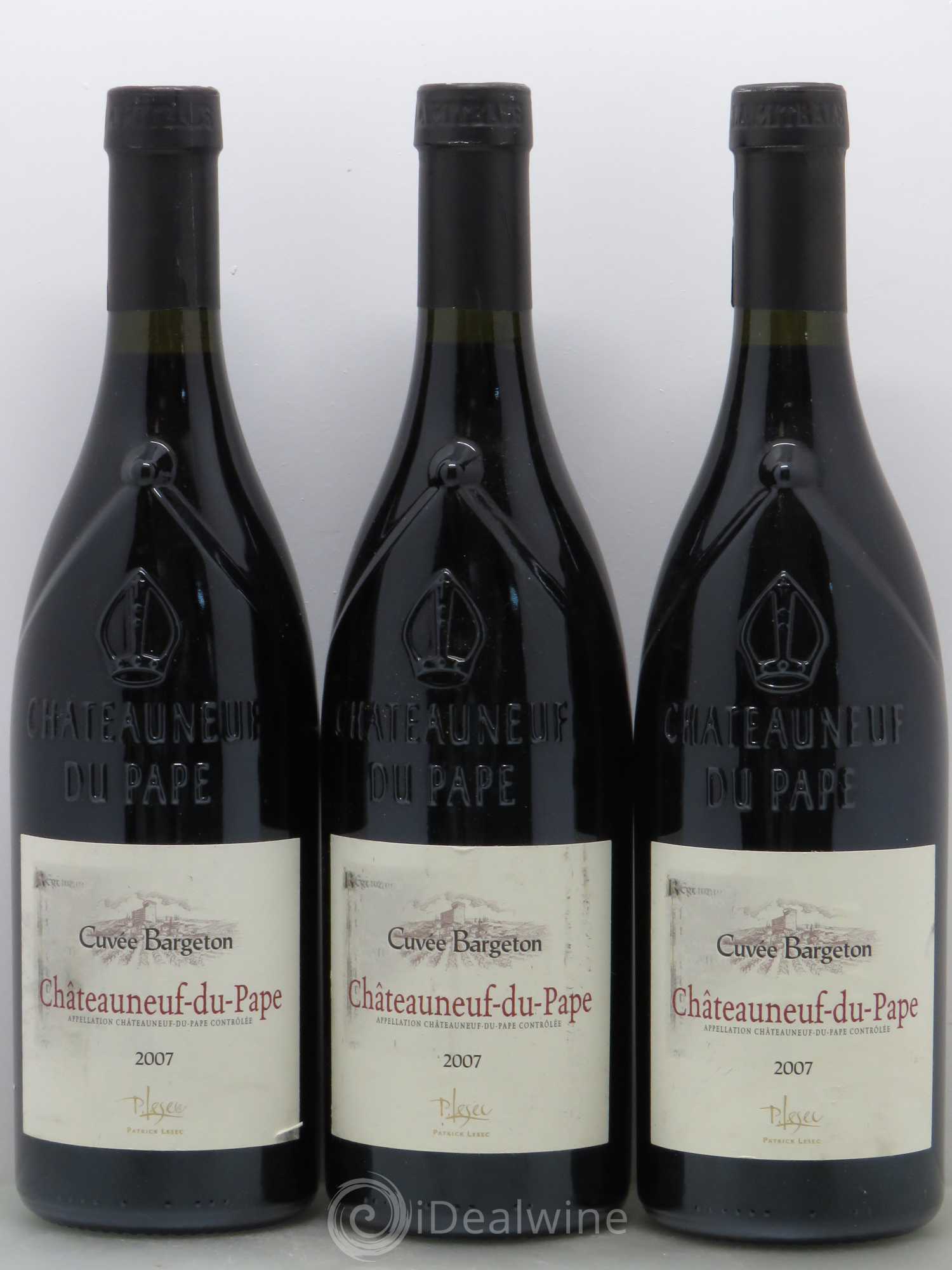 Châteauneuf-du-Pape Bargeton Patrick Lesec 2007 - Posten von 3 Flaschen - 0