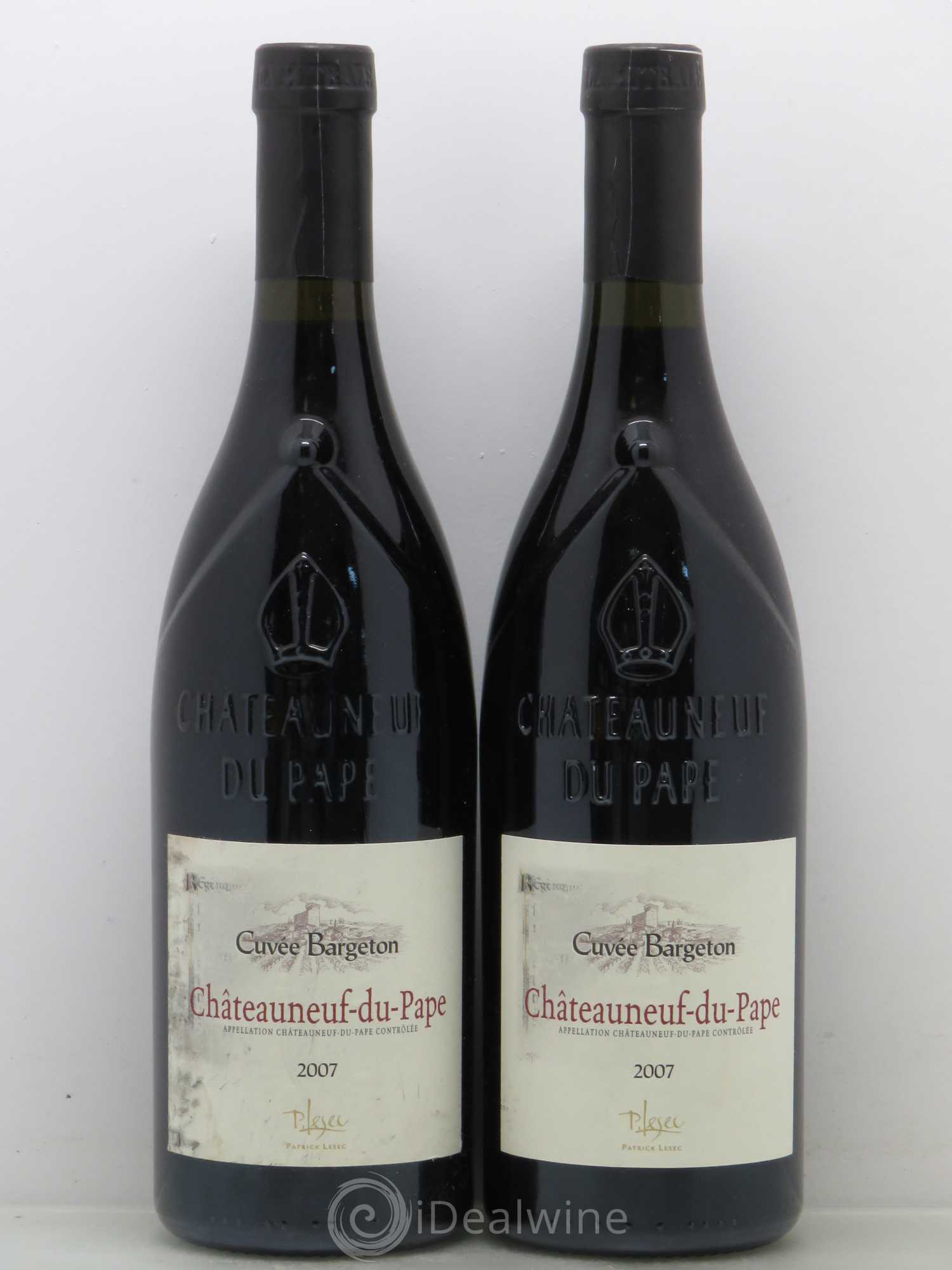 Châteauneuf-du-Pape Bargeton Patrick Lesec 2007 - Posten von 2 Flaschen - 0