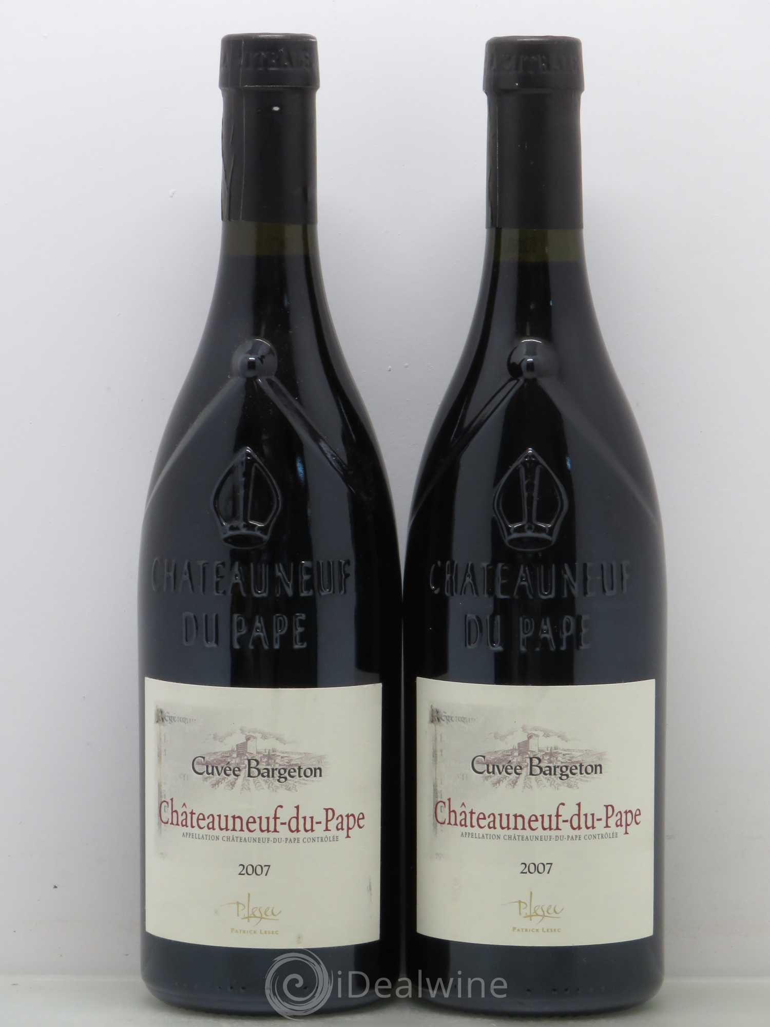 Châteauneuf-du-Pape Bargeton Patrick Lesec 2007 - Posten von 2 Flaschen - 0