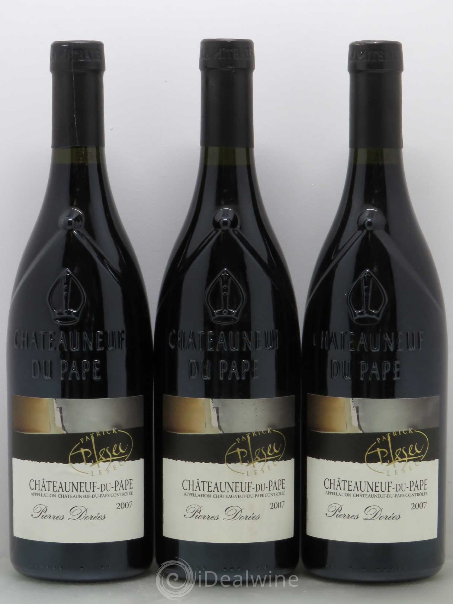 Châteauneuf-du-Pape Pierres Dorees Patrick Lesec 2007 - Lot de 3 bouteilles - 0