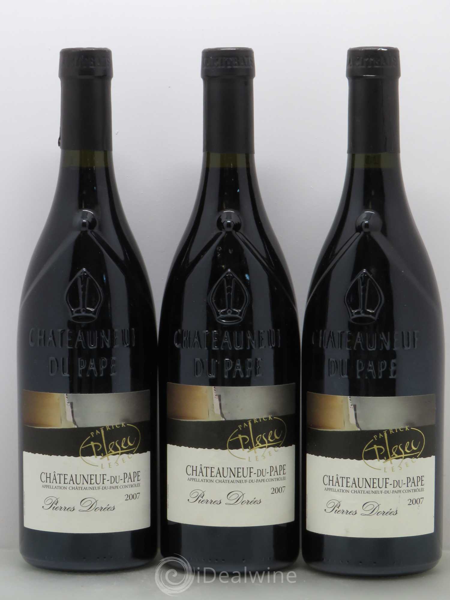 Châteauneuf-du-Pape Pierres Dorees Patrick Lesec 2007 - Lot de 3 bouteilles - 0
