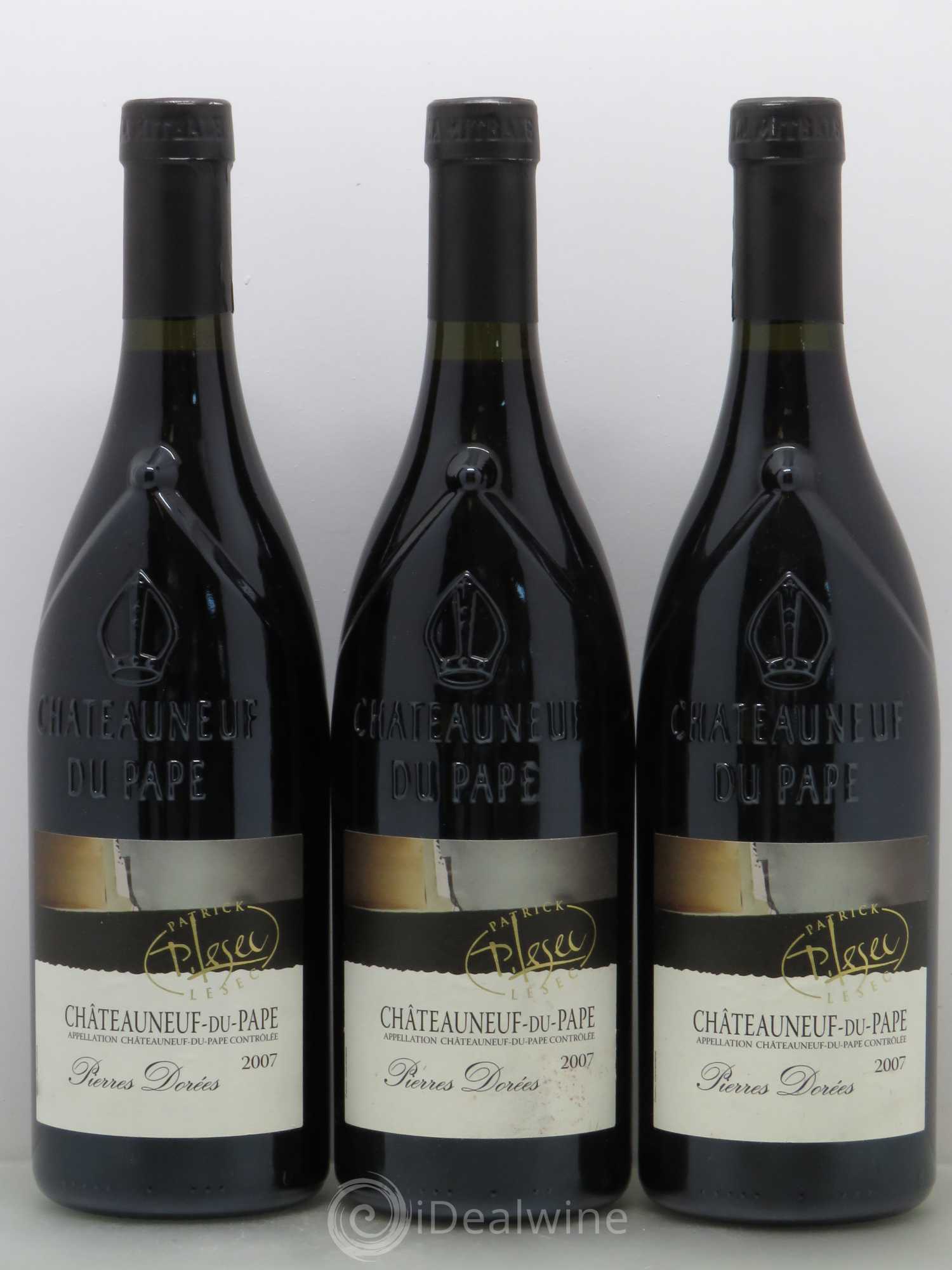 Châteauneuf-du-Pape Pierres Dorees Patrick Lesec 2007 - Lot de 3 bouteilles - 0