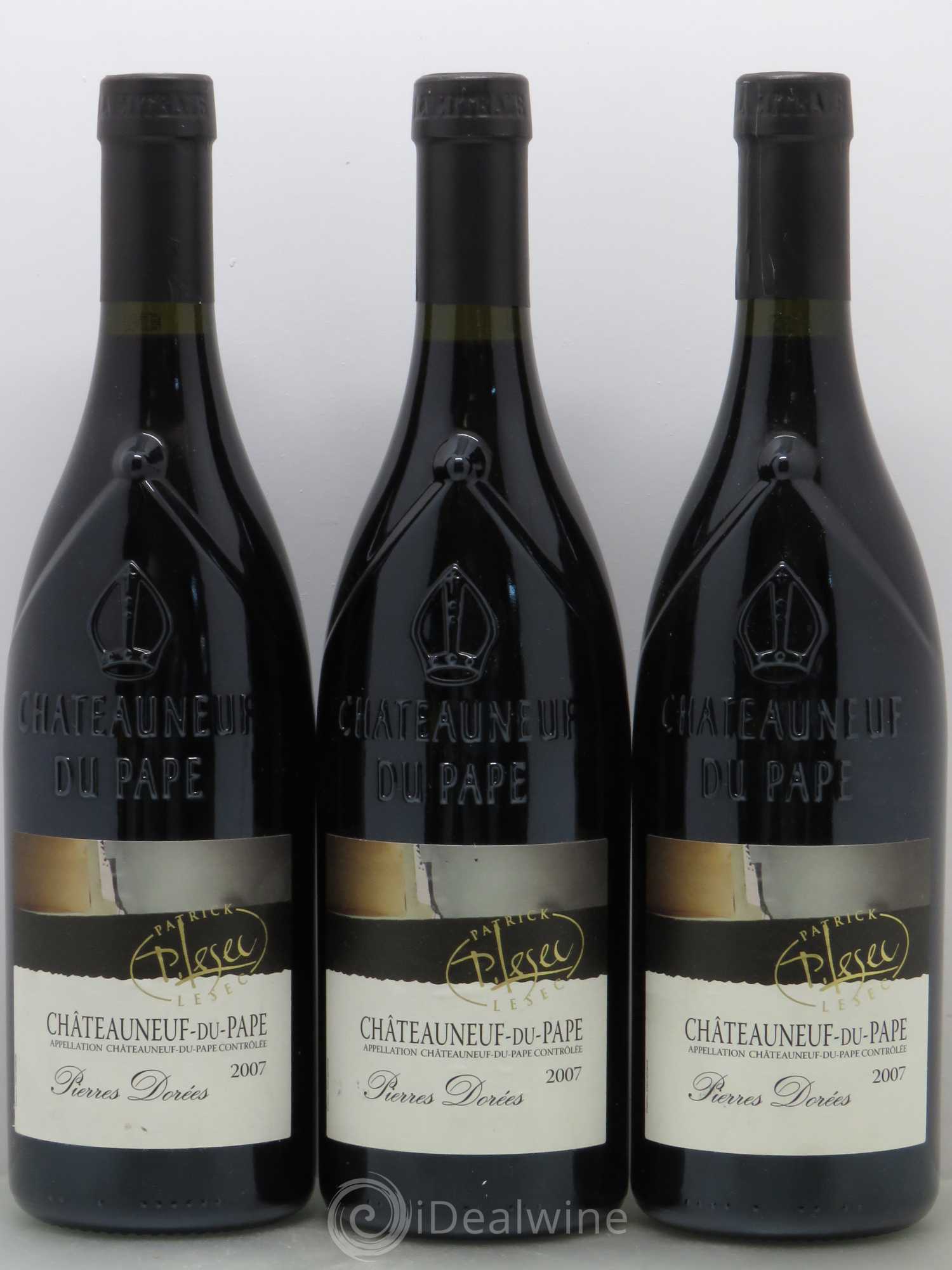 Châteauneuf-du-Pape Pierres Dorees Patrick Lesec 2007 - Lot de 3 bouteilles - 0