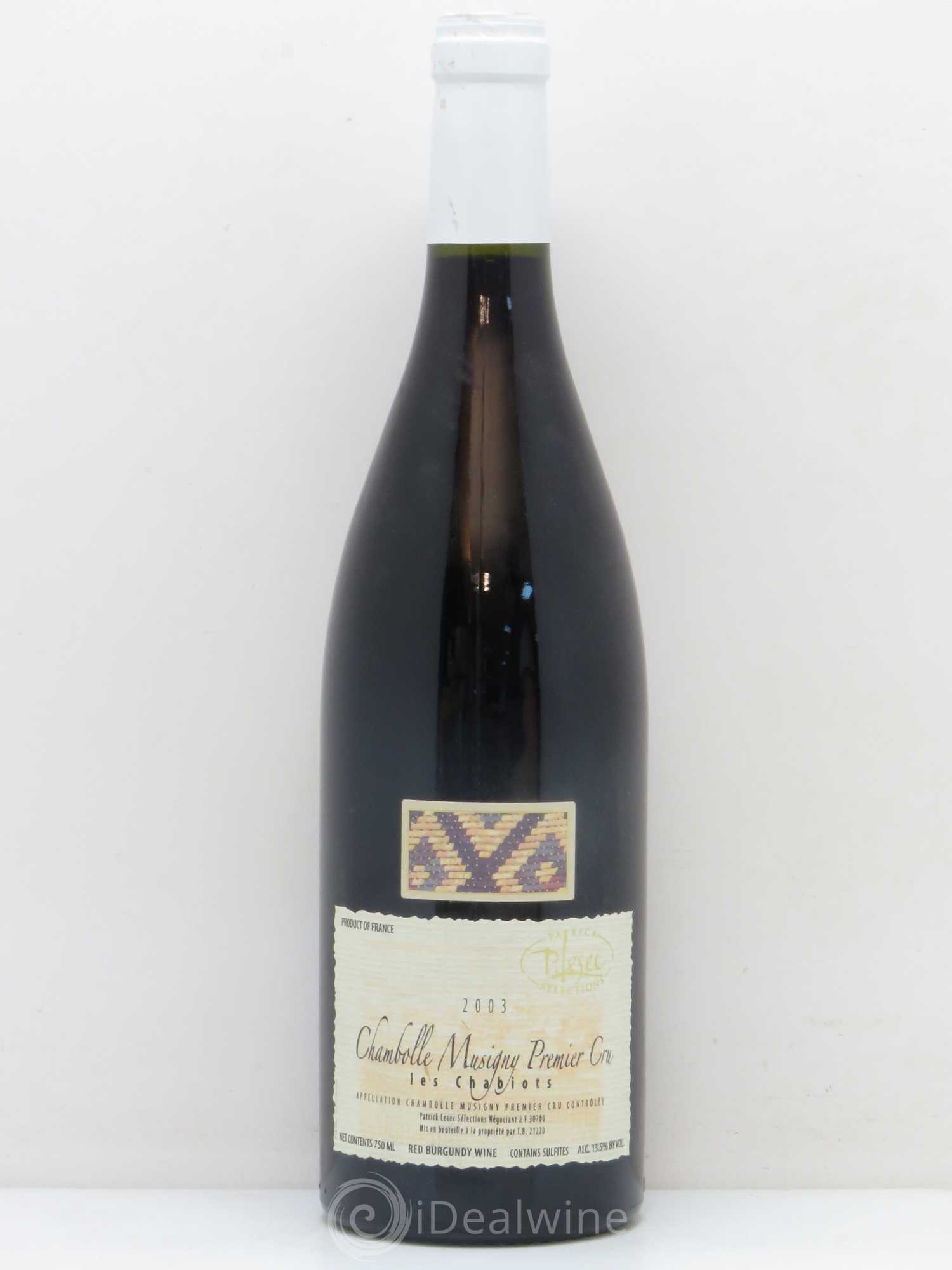 Chambolle-Musigny 1er Cru Les Chabiots Patrick Lesec 2003 - Posten von 1 Flasche - 0