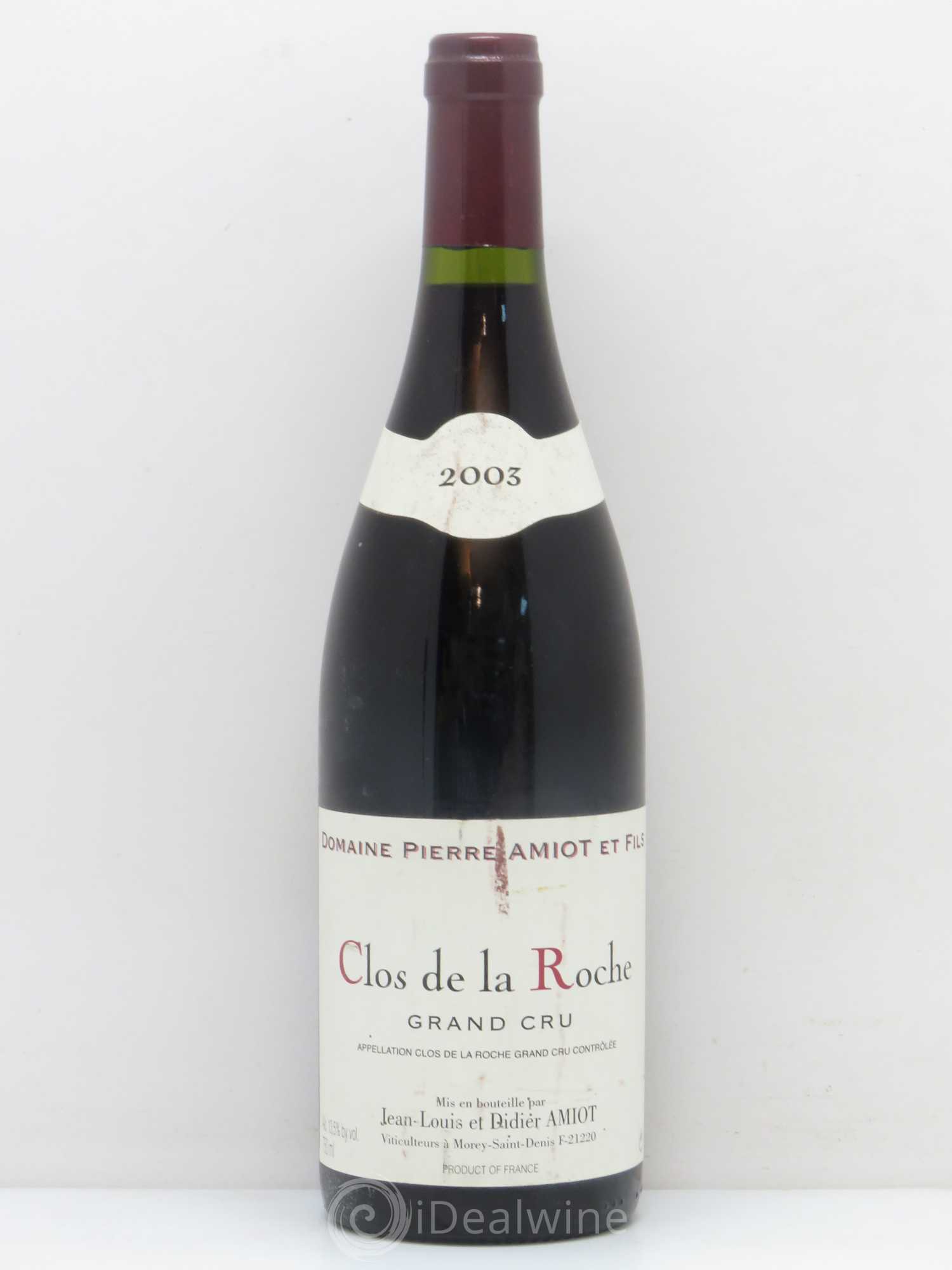 Clos de la Roche Grand Cru Domaine Pierrre Amiot et Fils 2003 - Posten von 1 Flasche - 0