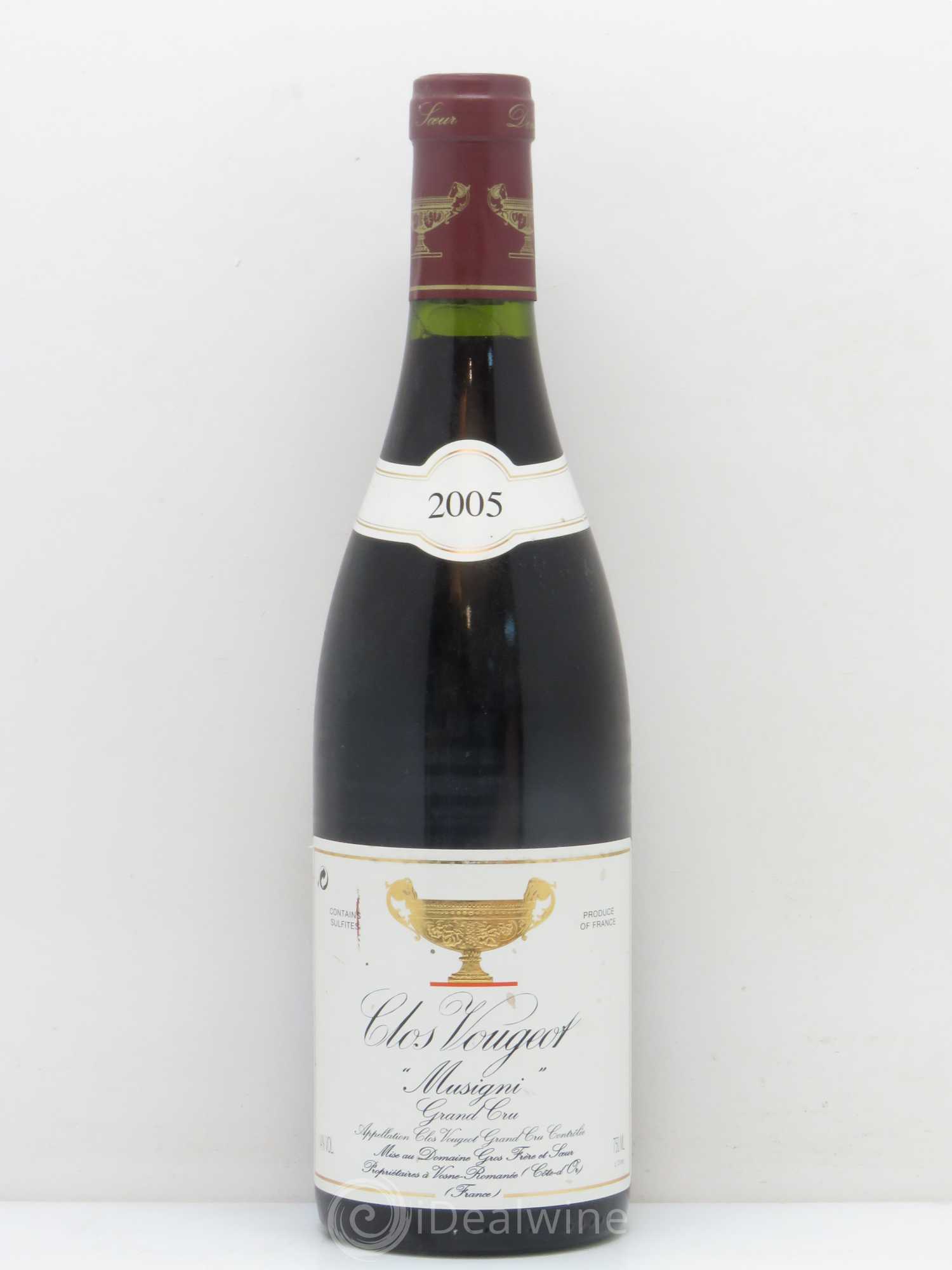 Clos de Vougeot Grand Cru Musigni Gros Frère & Soeur 2005 - Lot de 1 bouteille - 0