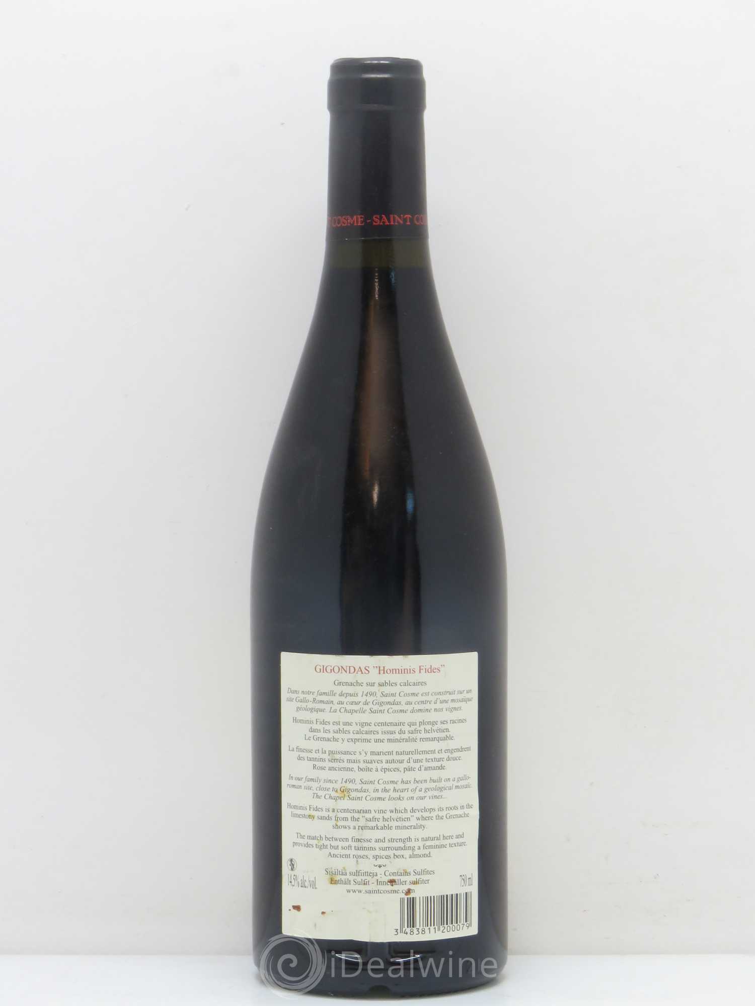 Gigondas Hominis Fides Saint Cosme 2007 - Lot de 1 bouteille - 1