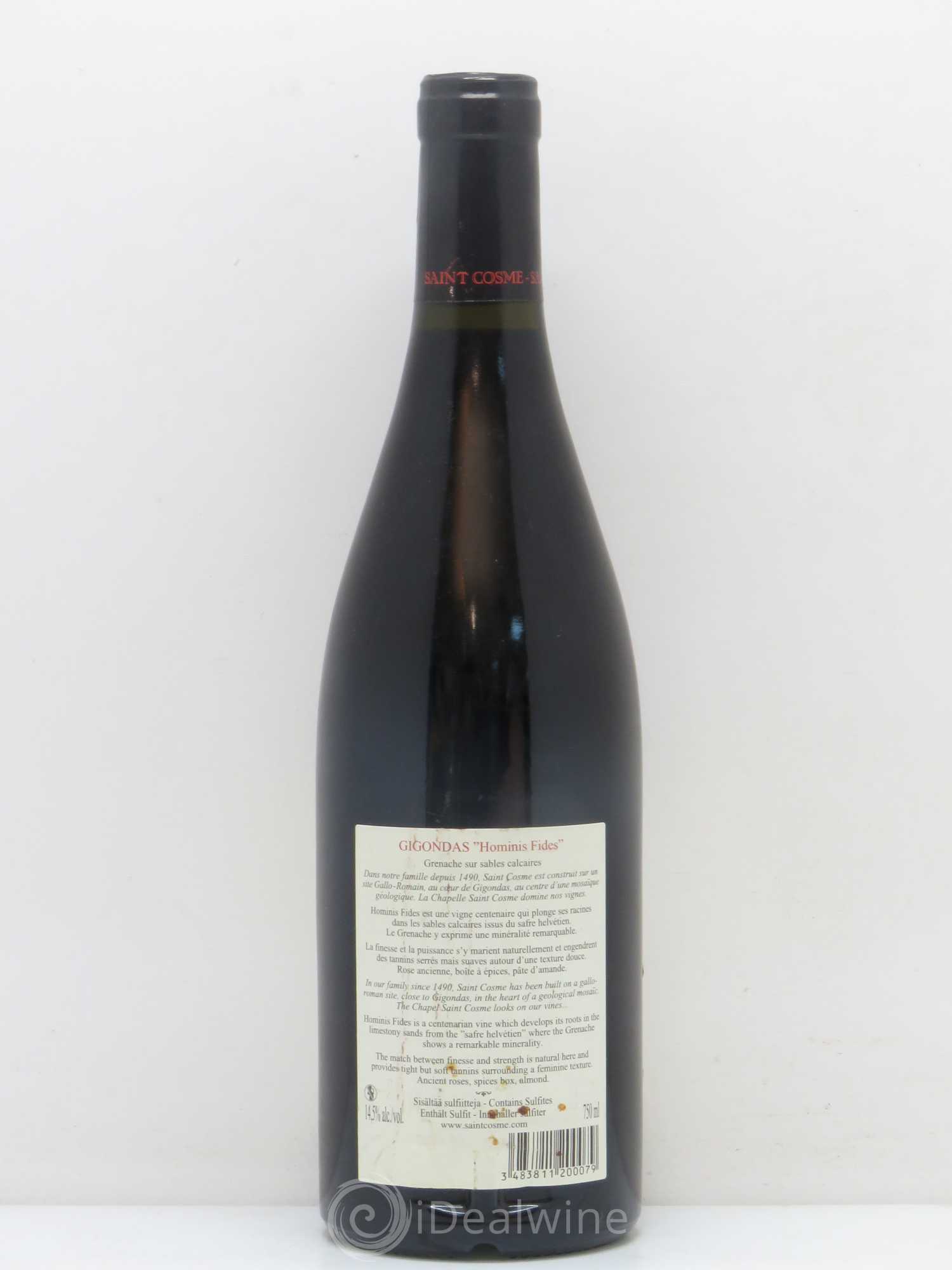 Gigondas Hominis Fides Saint Cosme 2007 - Lot de 1 bouteille - 1