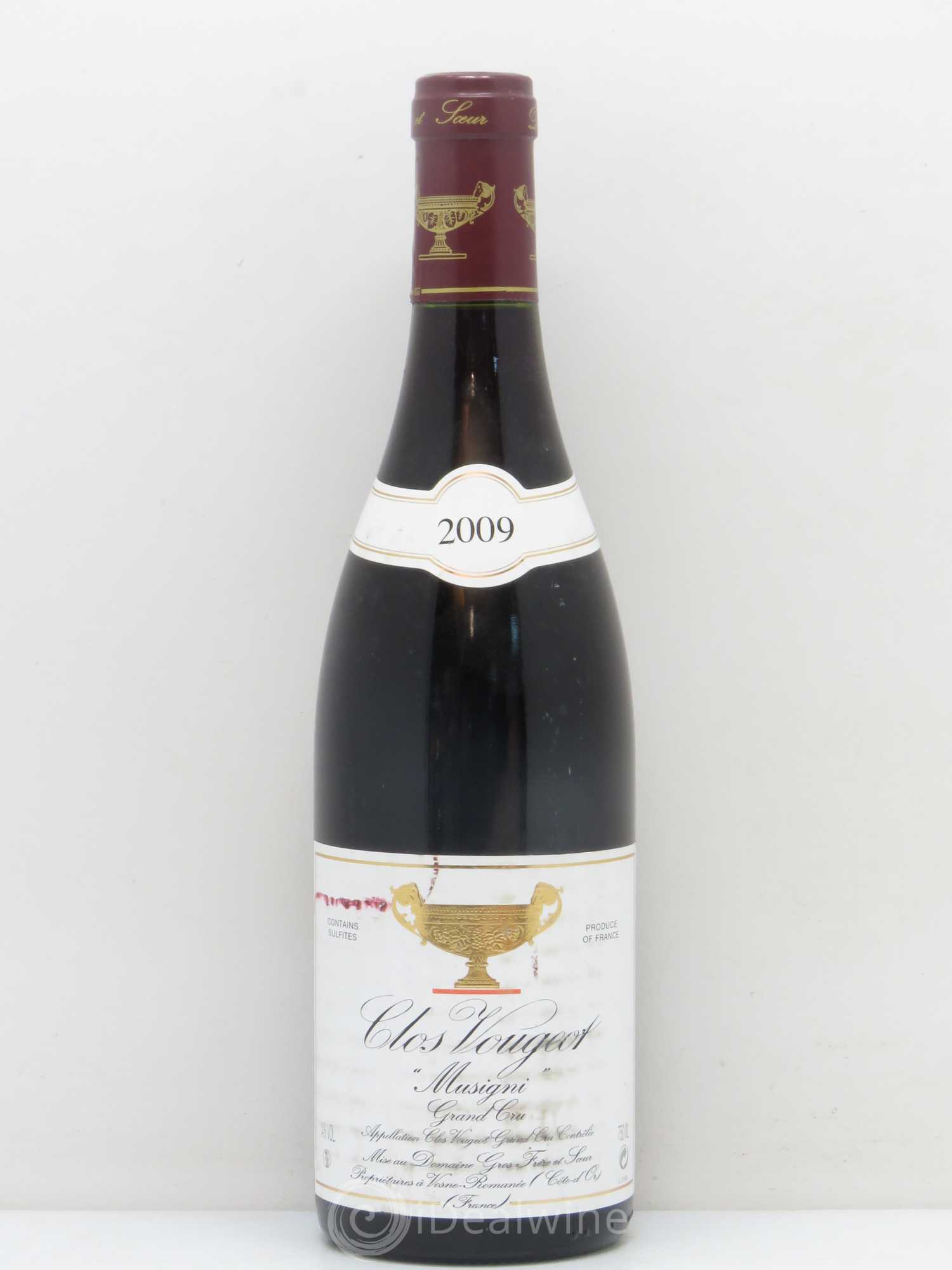 Clos de Vougeot Grand Cru Musigni Gros Frère & Soeur 2009 - Lot de 1 bouteille - 0