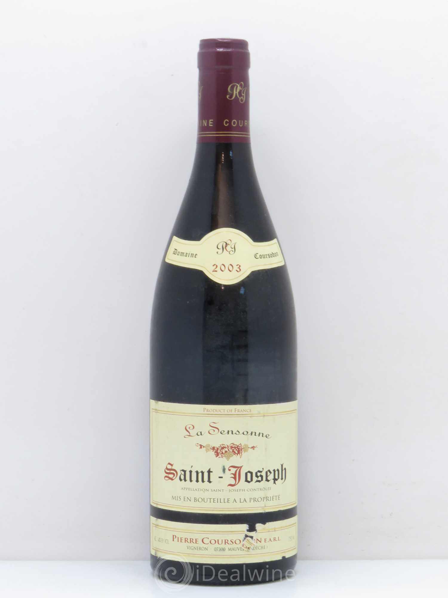 Saint-Joseph La Sensonne Pierre et Jérôme Coursodon 2003 - Lot de 1 bouteille - 0