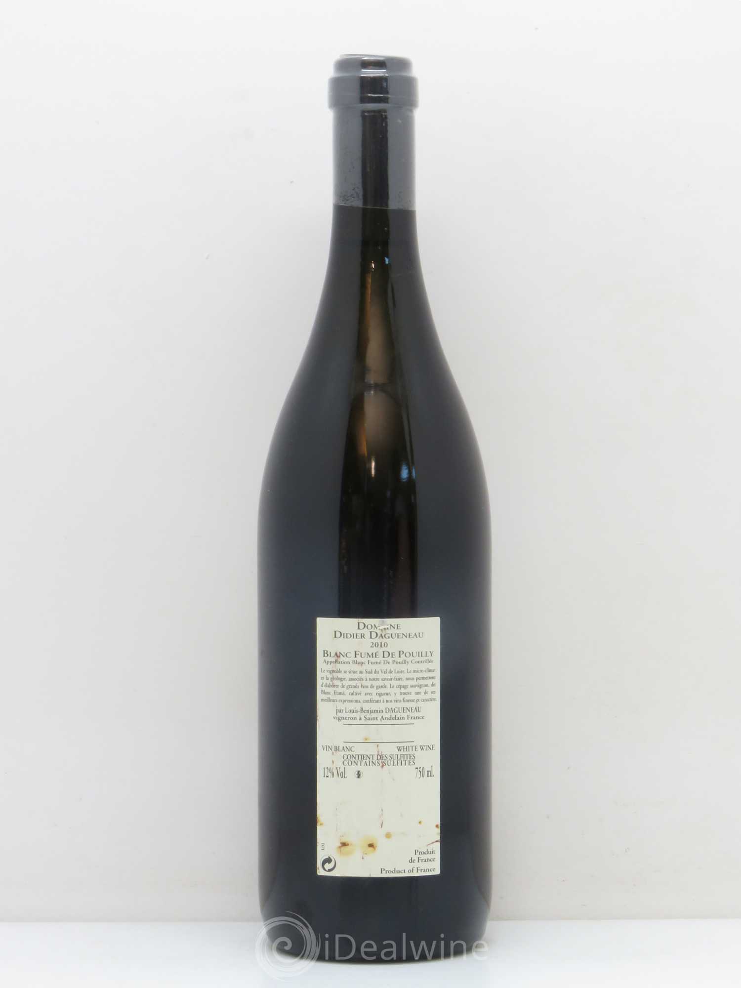 Pouilly-Fumé Blanc Fumé de Pouilly Dagueneau (Domaine Didier - Louis-Benjamin) 2010 - Lot de 1 bouteille - 1
