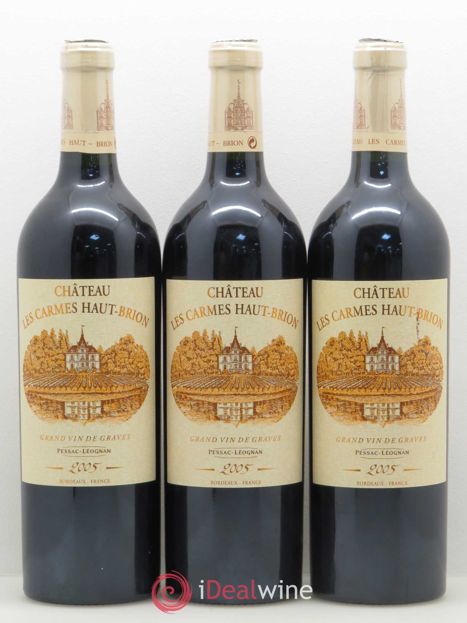 Château Les Carmes Haut-Brion 2005 - Lot de 3 bouteilles - 0