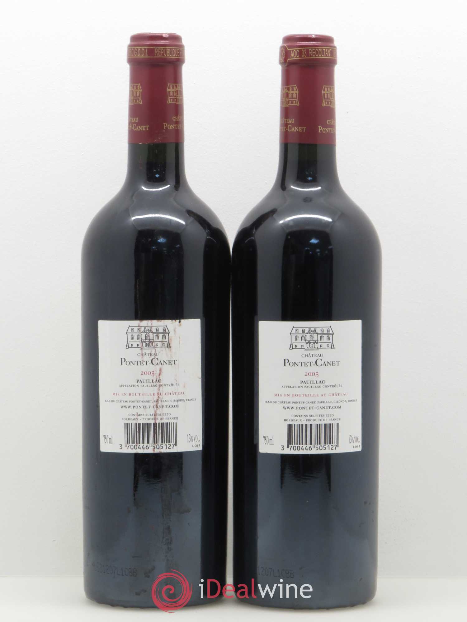 Château Pontet Canet 5ème Grand Cru Classé 2005 - Lot de 2 bouteilles - 1