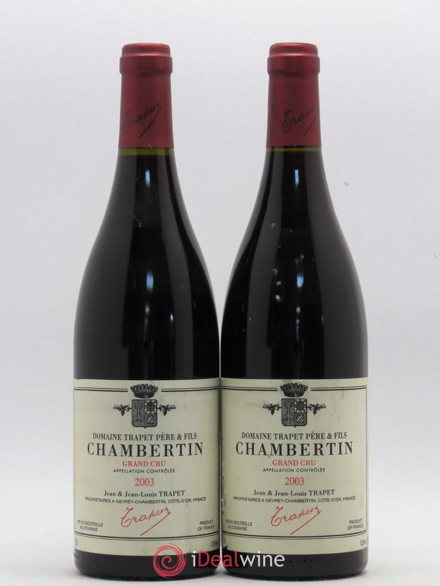 Chambertin Grand Cru Domaine Trapet 2003 - Lot de 2 bouteilles - 0