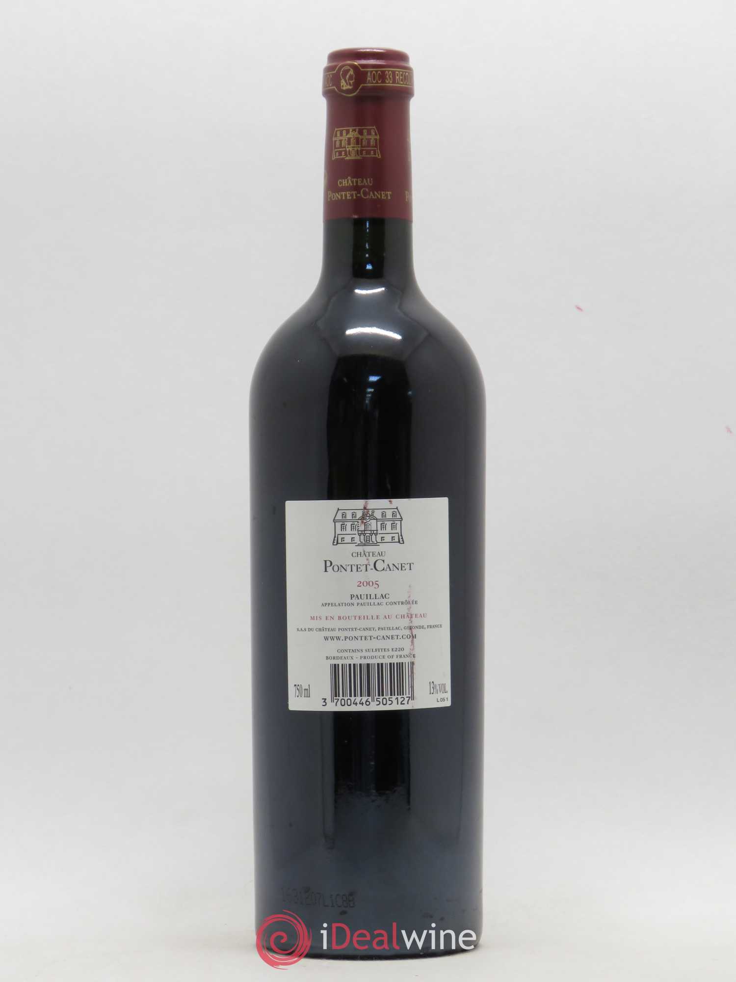 Château Pontet Canet 5ème Grand Cru Classé 2005 - Lot de 1 bouteille - 1