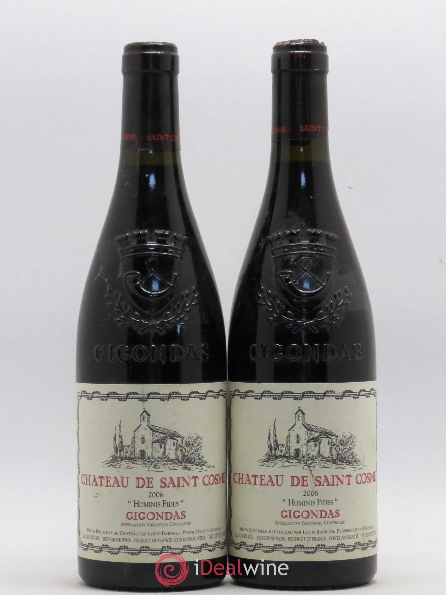 Gigondas Hominis Fides Saint Cosme 2006 - Lot de 2 bouteilles - 0
