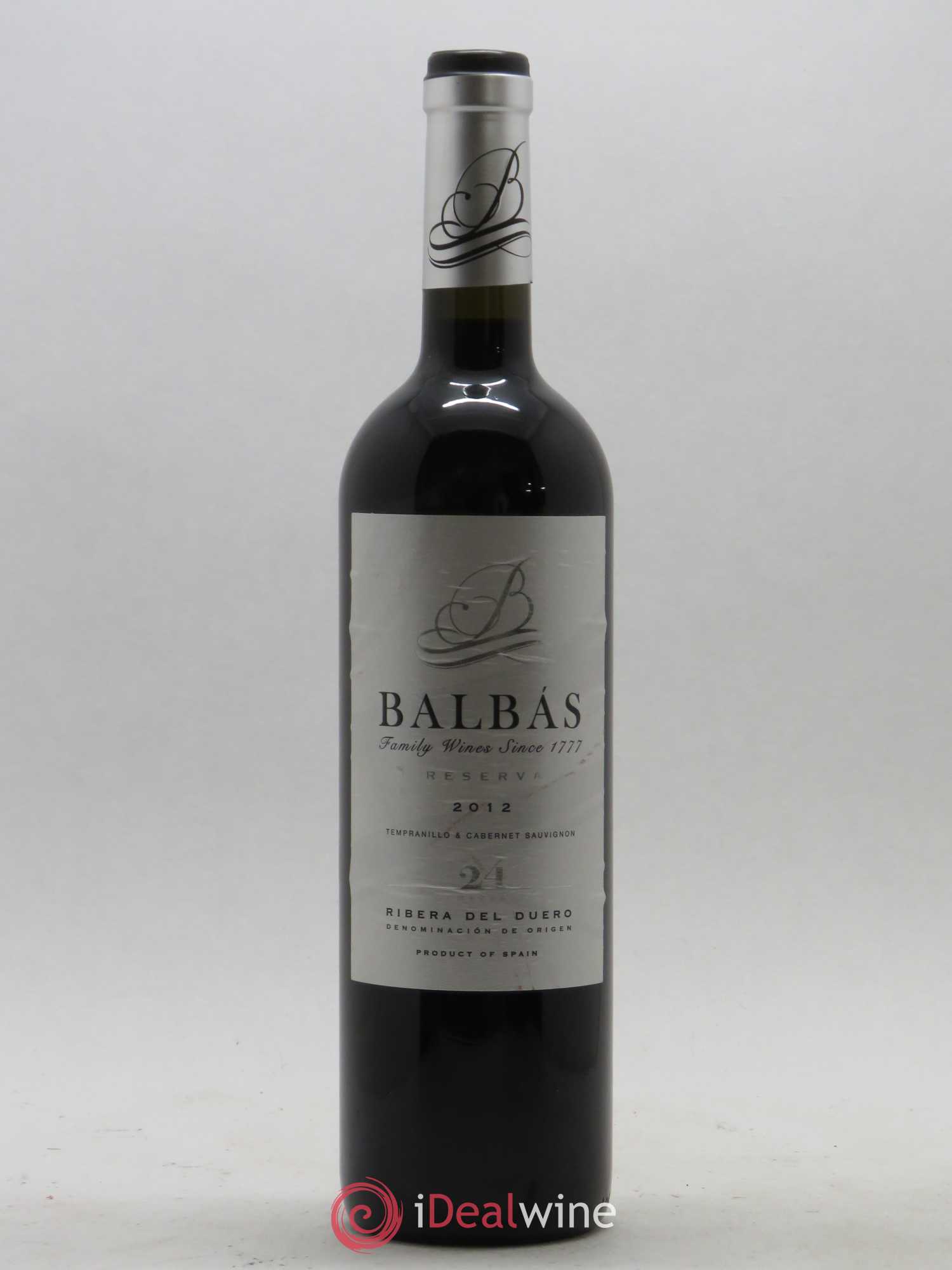 Ribera Del Duero DO Bodega Balbas Reserva (no reserve) 2012 - Lot of 1 bottle - 0