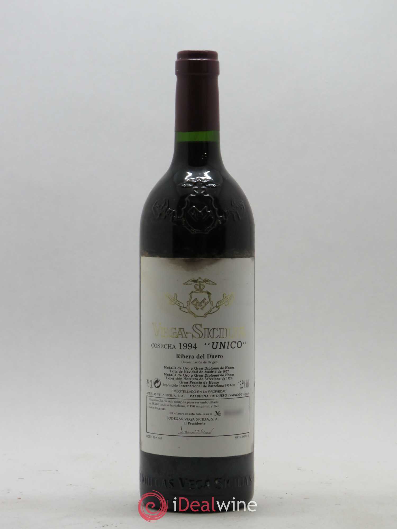 Ribera Del Duero DO Vega Sicilia Unico Famille Alvarez 1994 - Lot de 1 bouteille - 0