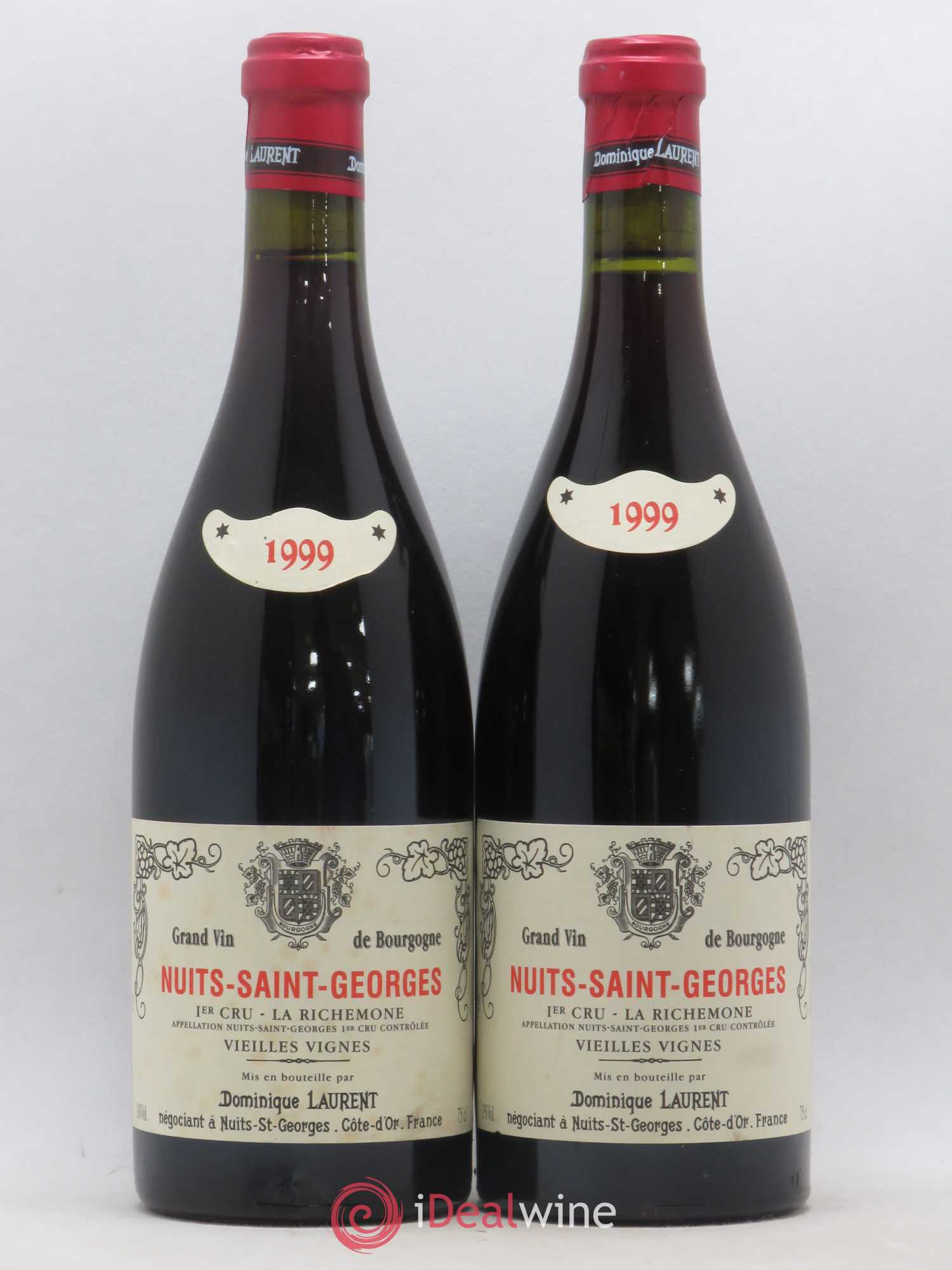 Nuits-Saint-Georges 1er Cru La Richemone Vieilles Vignes Dominique Laurent 1999 - Lot de 2 bouteilles - 0