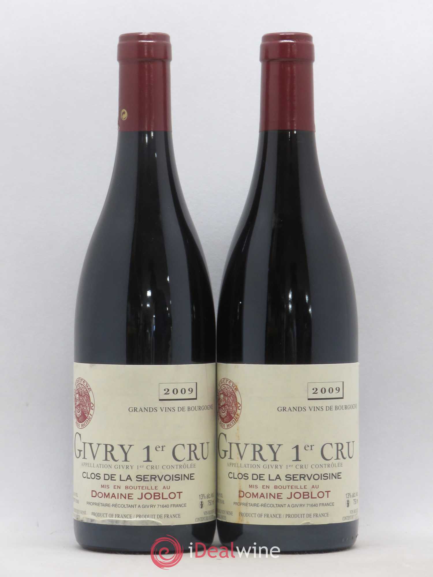 Givry 1er Cru Servoisine Joblot (Domaine) 2009 - Lot de 2 bouteilles - 0