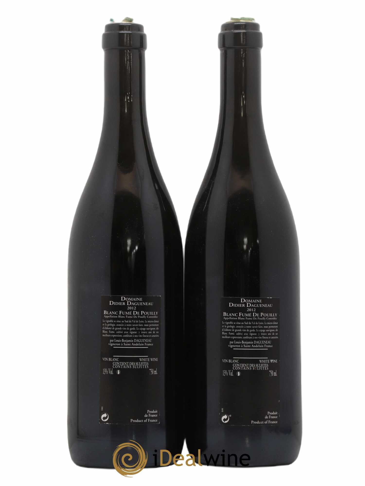 Vin de France (anciennement Pouilly-Fumé) Silex Dagueneau (Domaine Didier - Louis-Benjamin) 2012 - Lot de 2 bouteilles - 1