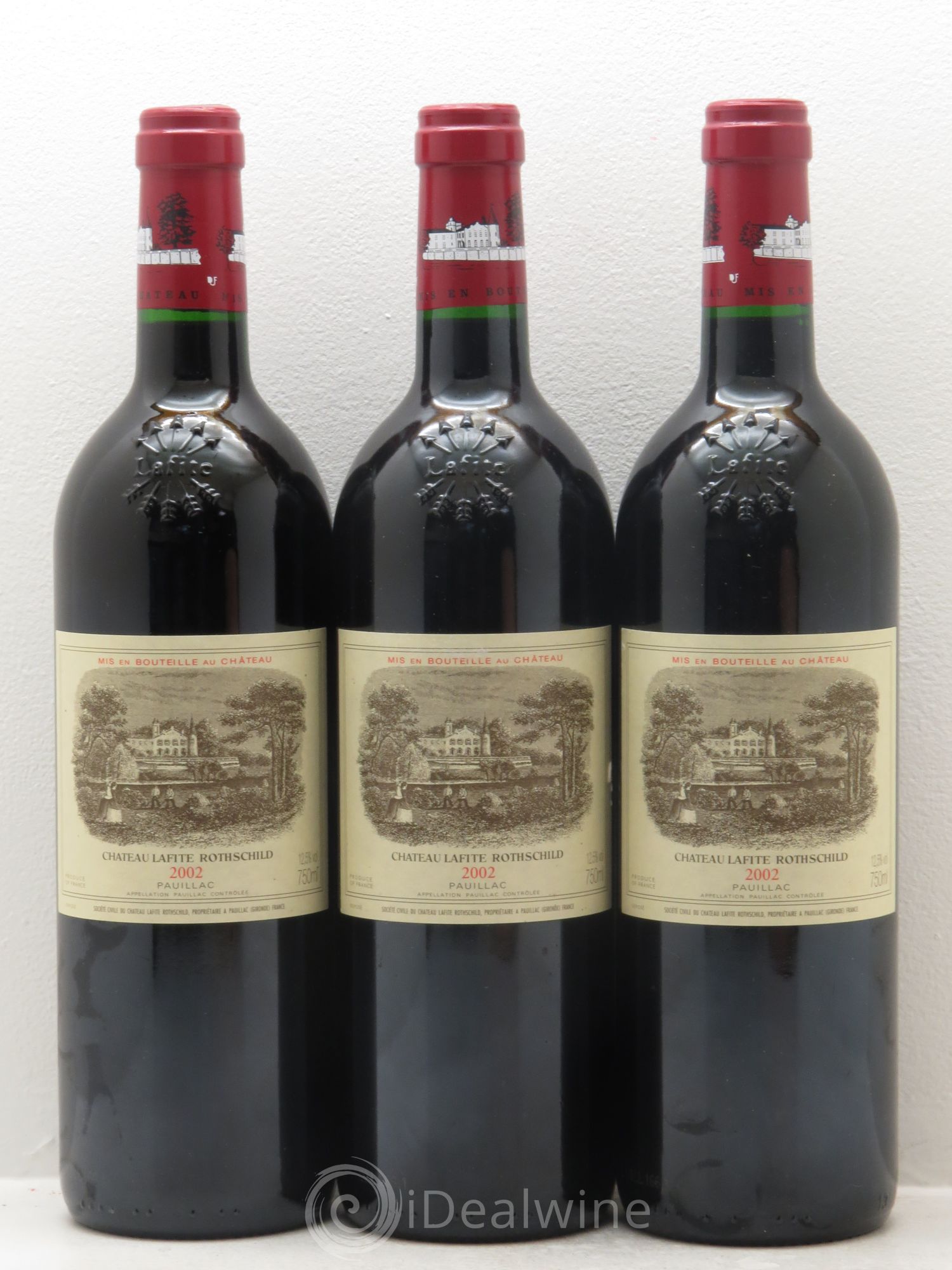 Château Lafite Rothschild 1er Grand Cru Classé 2002 - Lot de 3 bouteilles - 0