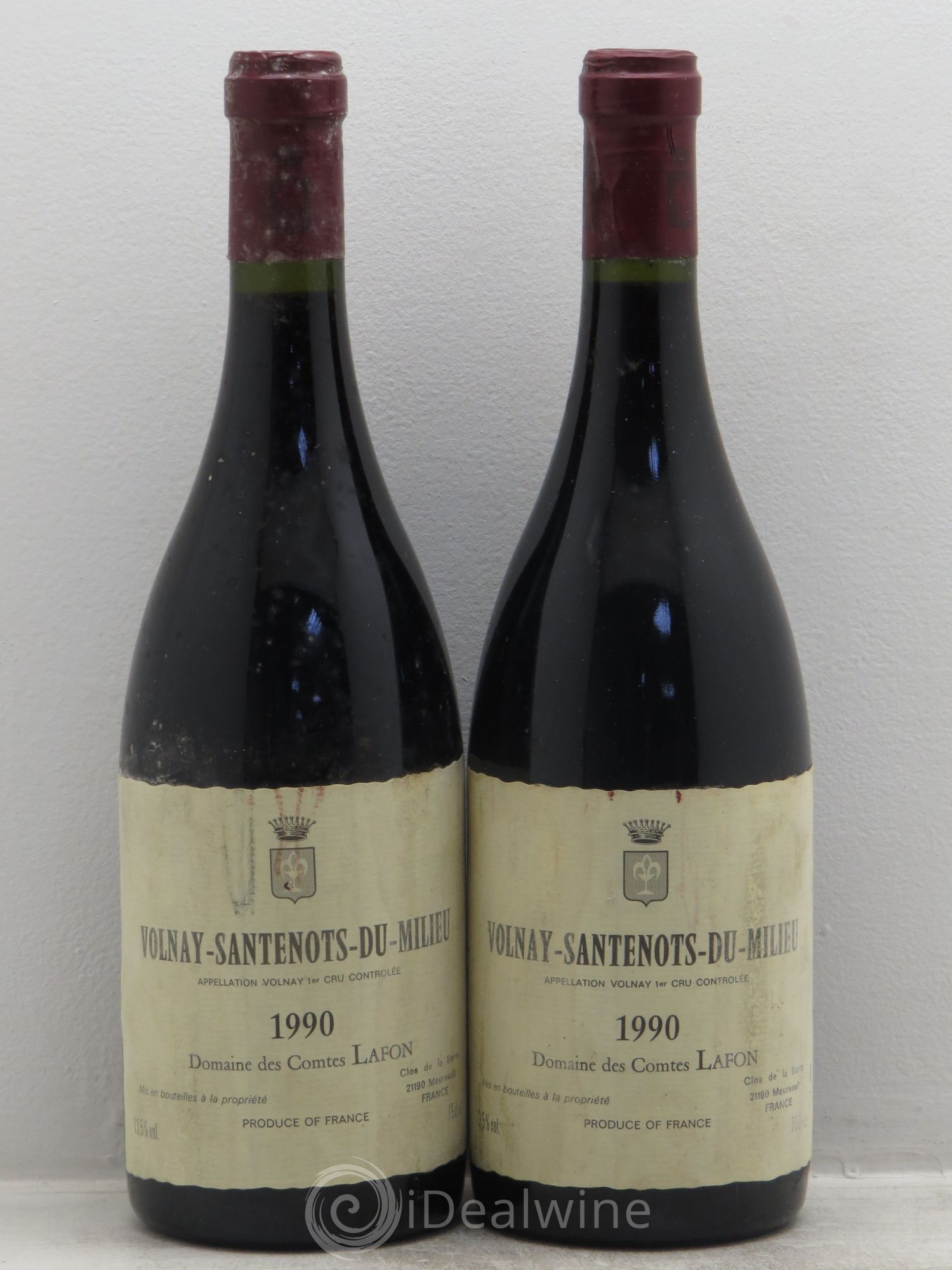 Volnay 1er Cru Santenots du Milieu Comtes Lafon (Domaine des) 1990 - Lot de 2 bouteilles - 0