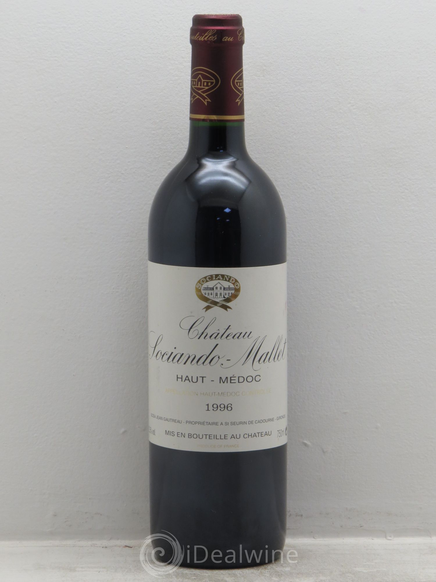 Château Sociando Mallet 1996 - Lot de 1 bouteille - 0