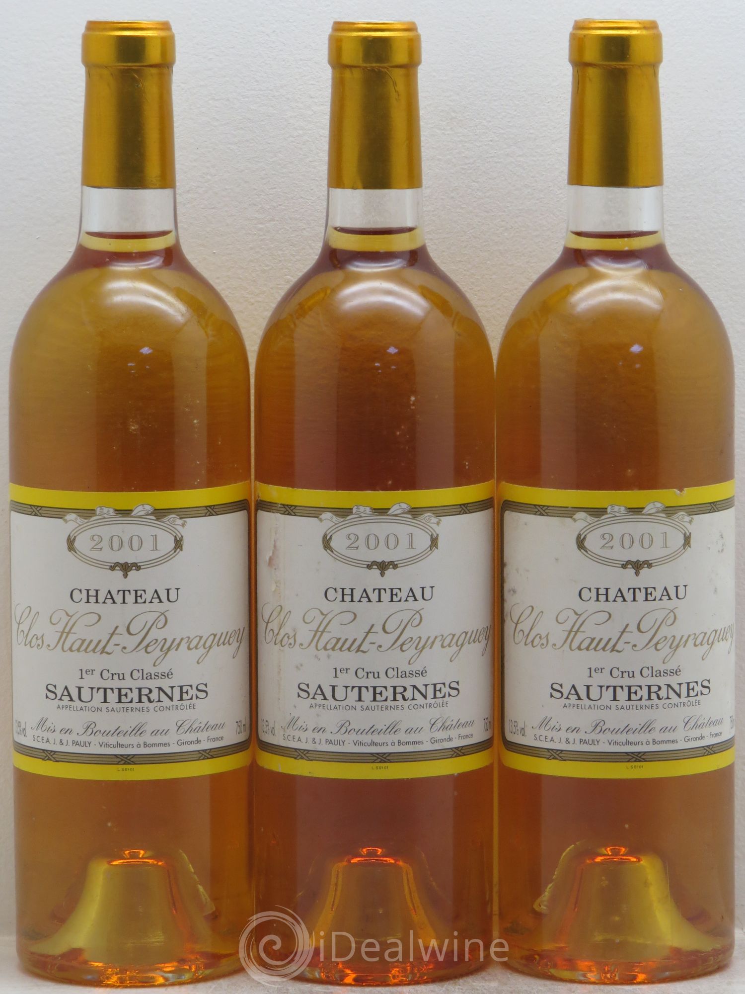 Clos Haut-Peyraguey 1er Grand Cru Classé 2001 - Lotto di 3 bottiglie - 0