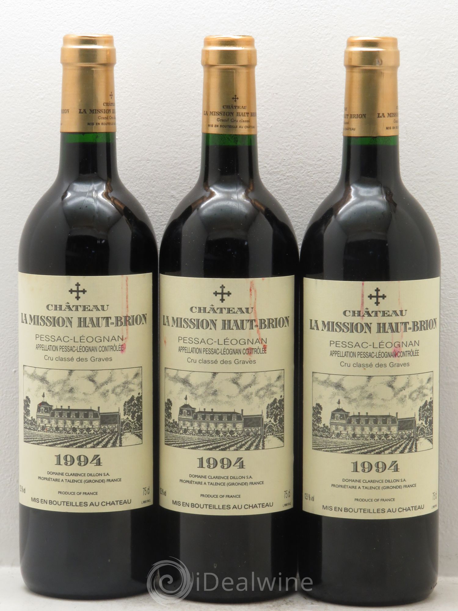 Château la Mission Haut-Brion Cru Classé de Graves 1994 - Lot de 3 bouteilles - 0
