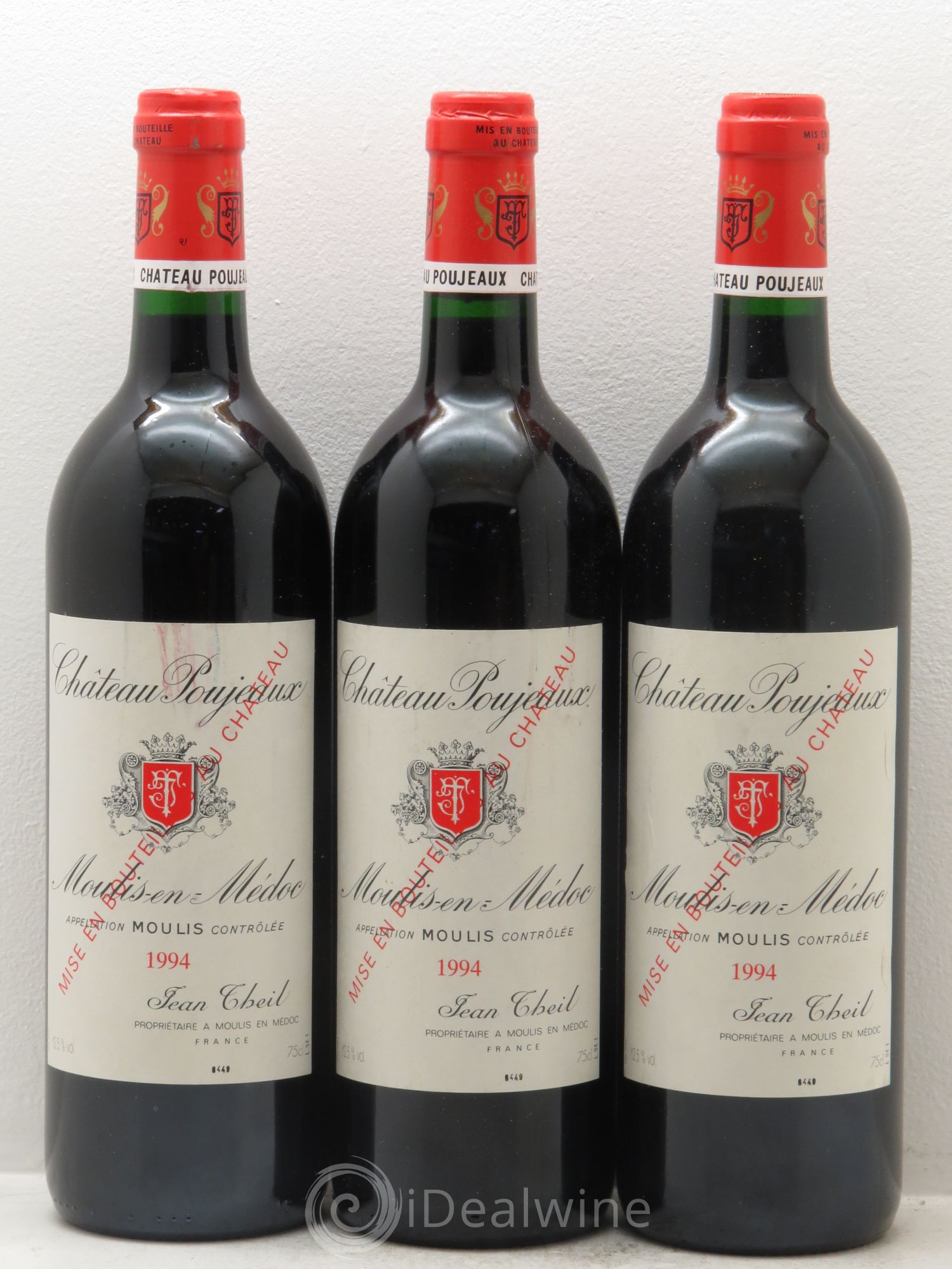 Château Poujeaux 1994 - Lot de 3 bouteilles - 0