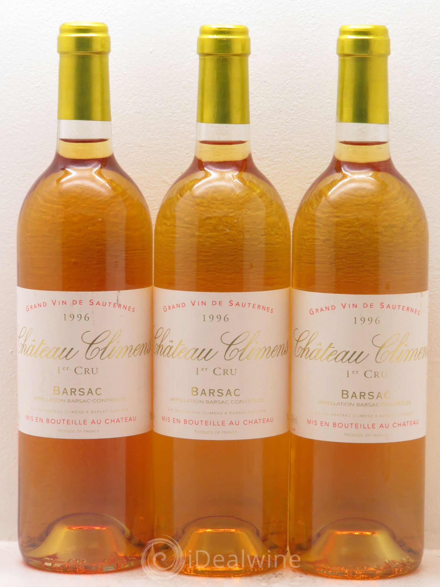 Château Climens 1er Grand Cru Classé 1996 - Lotto di 3 bottiglie - 0