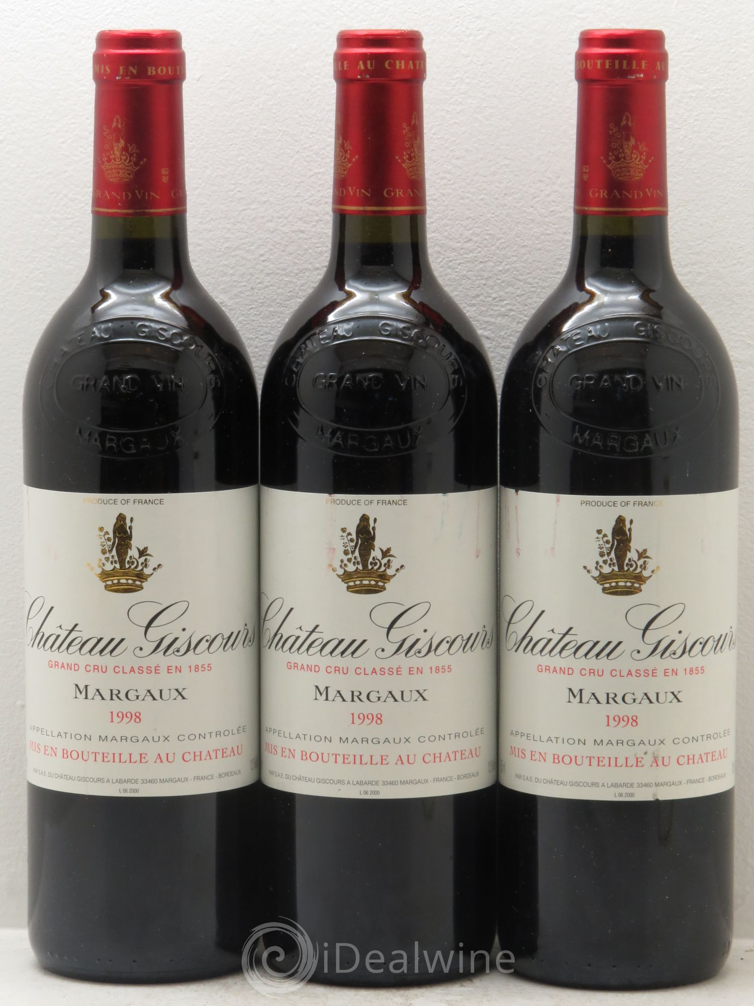 Château Giscours 3ème Grand Cru Classé 1998 - Lot de 3 bouteilles - 0
