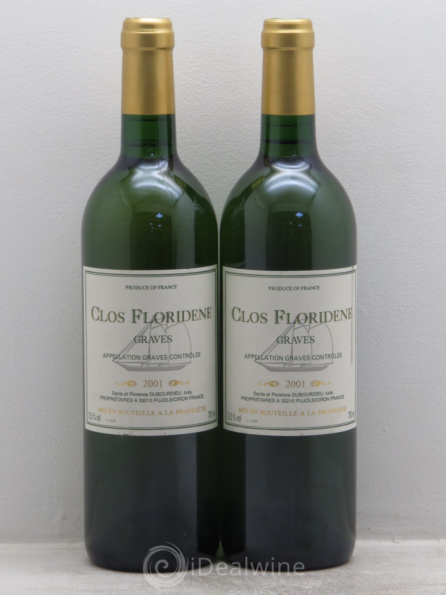 Clos Floridène 2001 - Posten von 2 Flaschen - 0