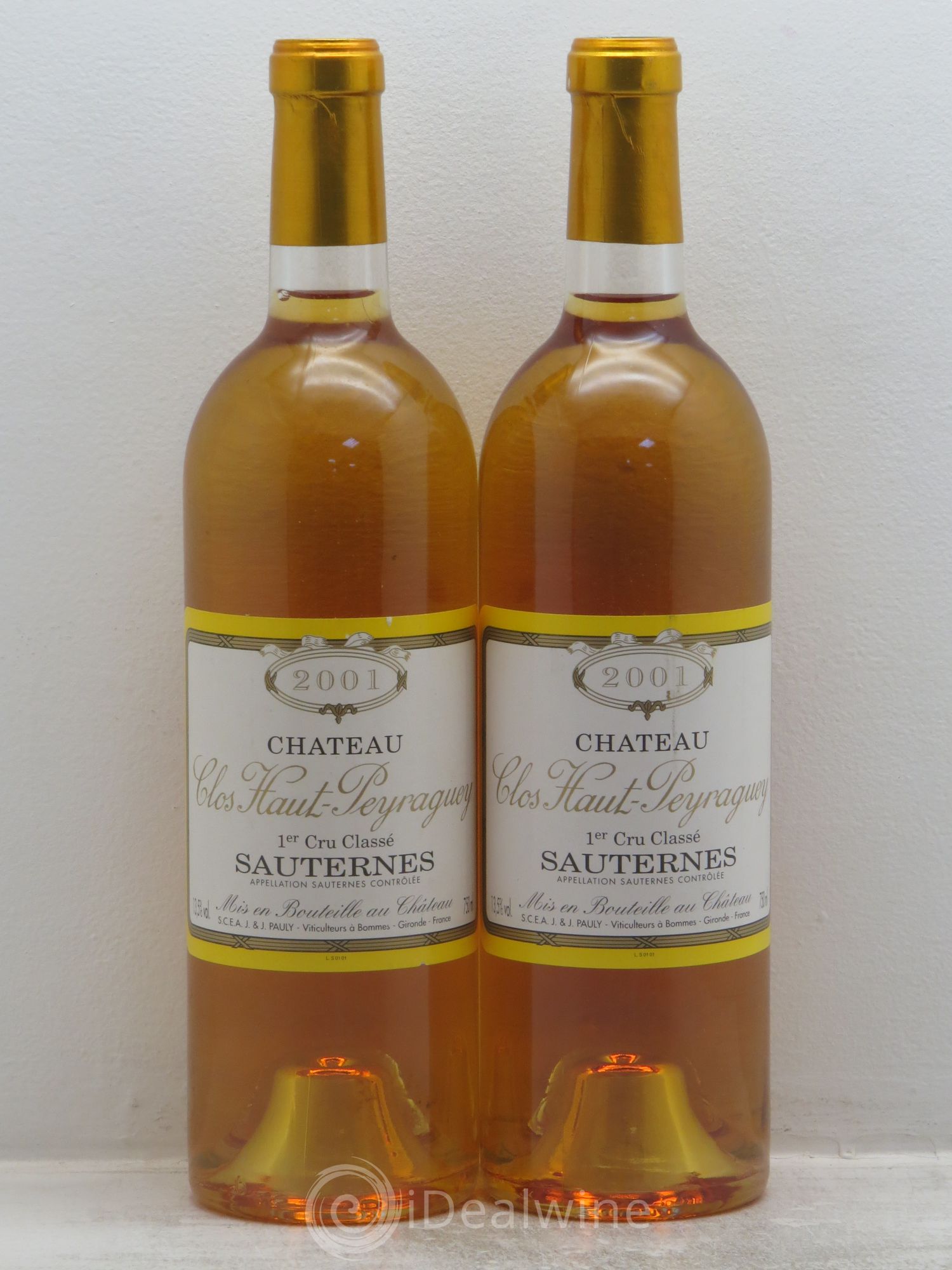 Clos Haut-Peyraguey 1er Grand Cru Classé 2001 - Lotto di 2 bottiglie - 0