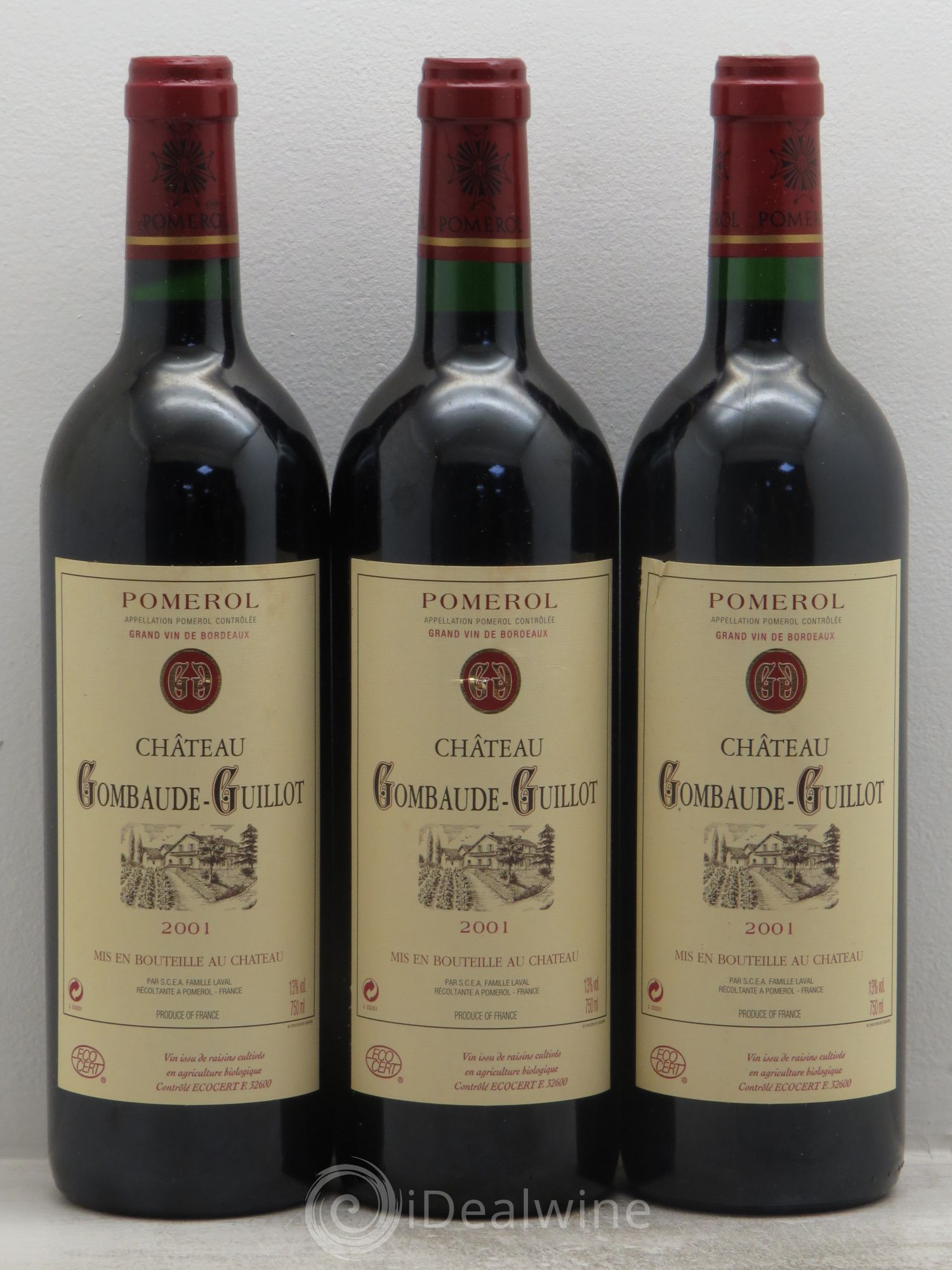Château Gombaude Guillot 2001 - Lot de 3 bouteilles - 0