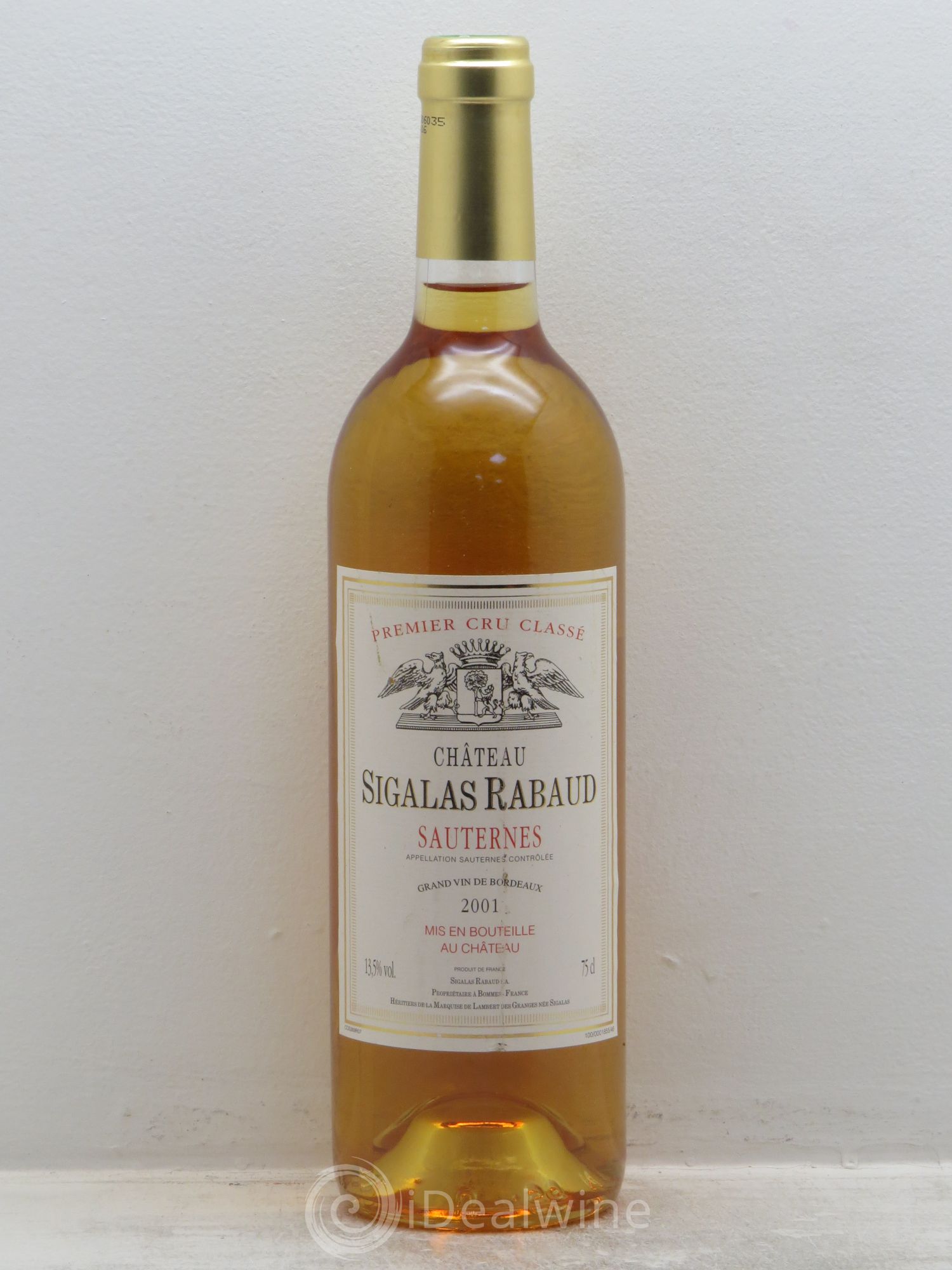 Château Sigalas Rabaud 1er Grand Cru Classé 2001 - Posten von 1 Flasche - 0