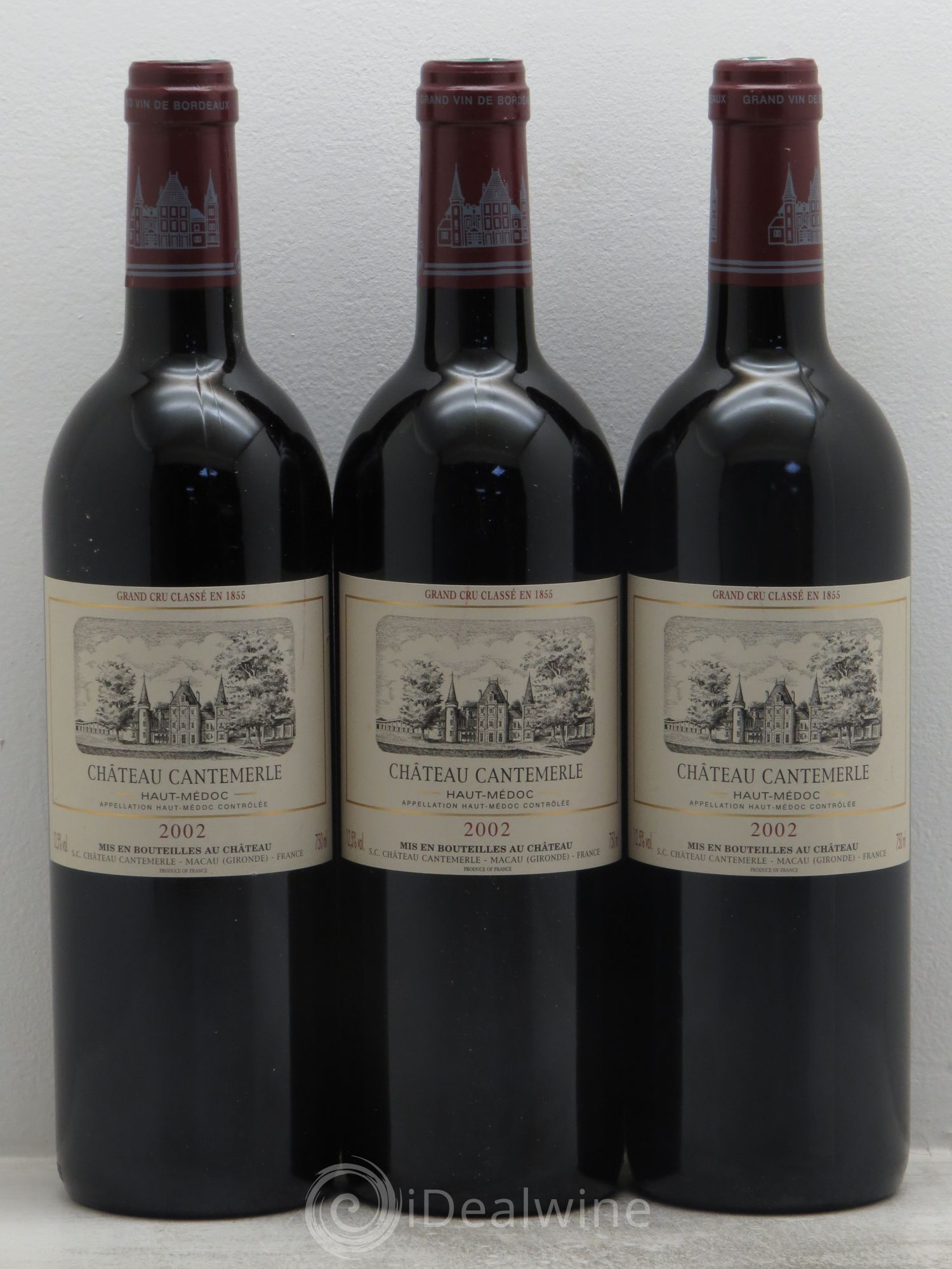 Château Cantemerle 5ème Grand Cru Classé 2002 - Lot de 3 bouteilles - 0