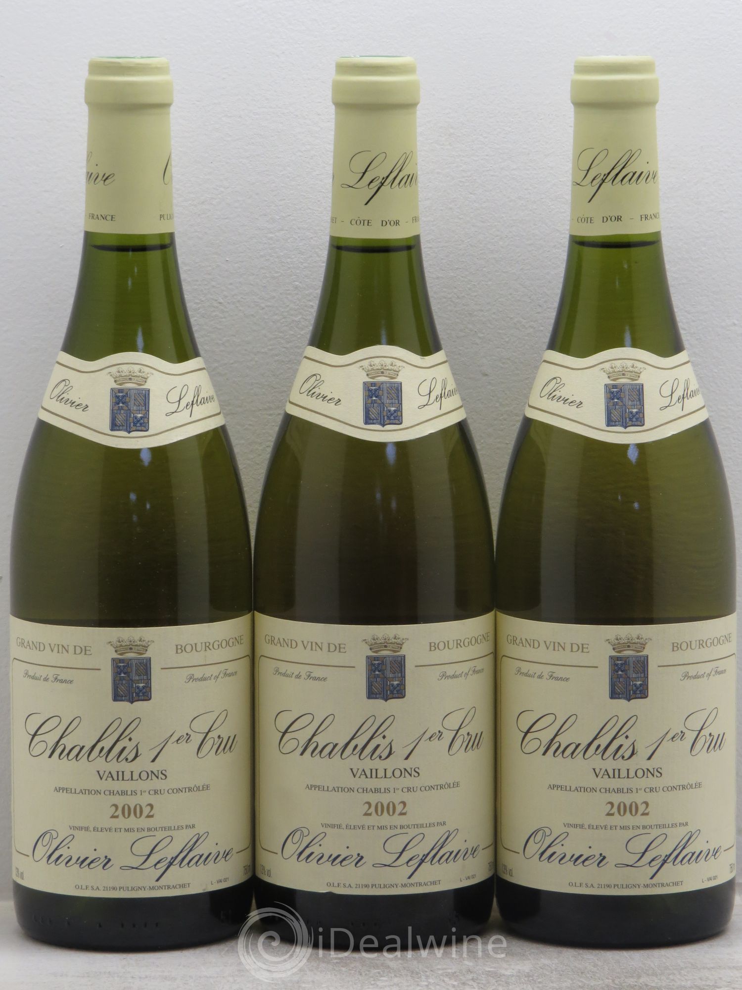 Chablis 1er Cru Olivier Leflaive 2002 - Lot de 3 bouteilles - 0