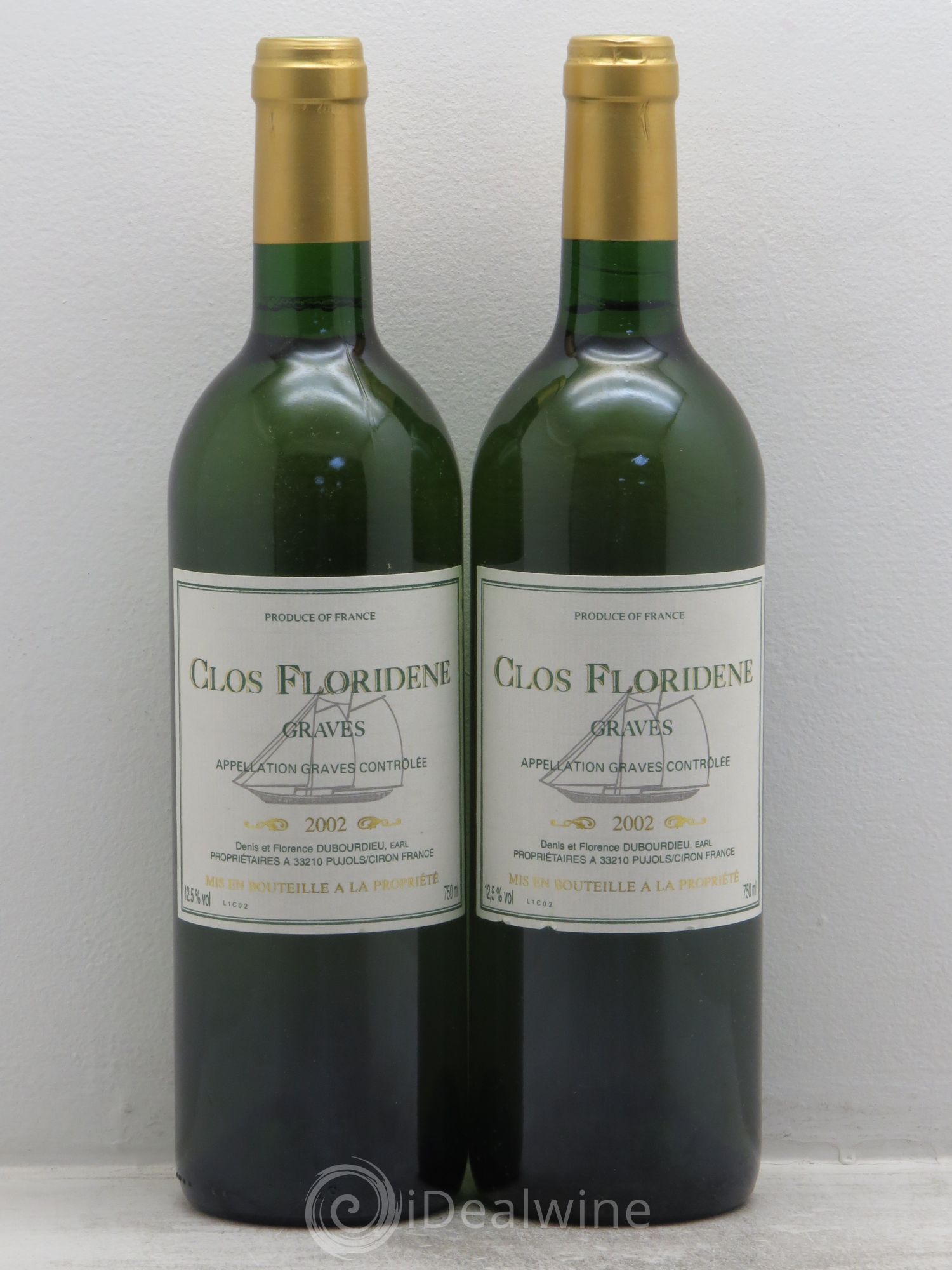 Clos Floridène 2002 - Posten von 2 Flaschen - 0
