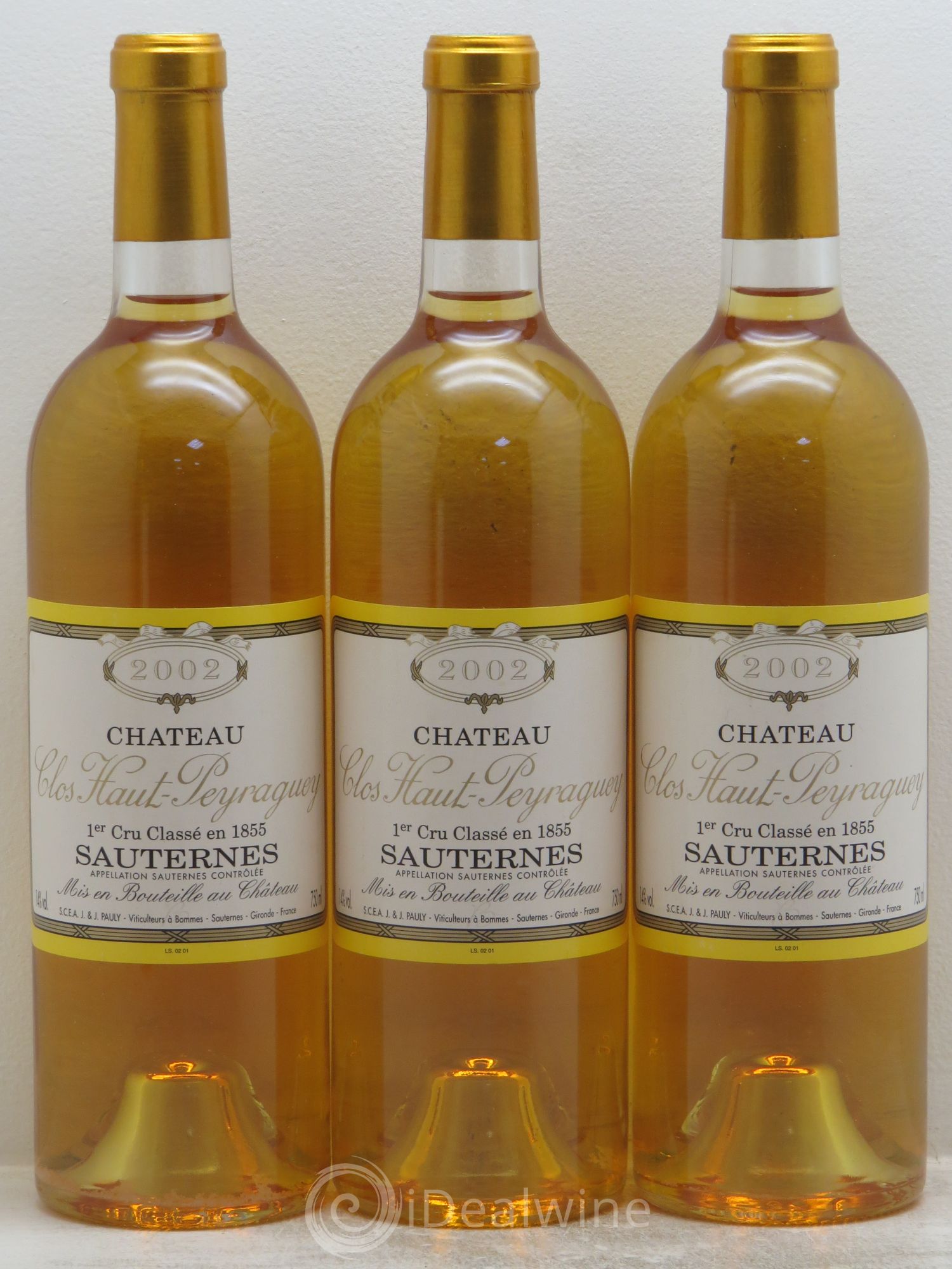 Clos Haut-Peyraguey 1er Grand Cru Classé 2002 - Lotto di 3 bottiglie - 0