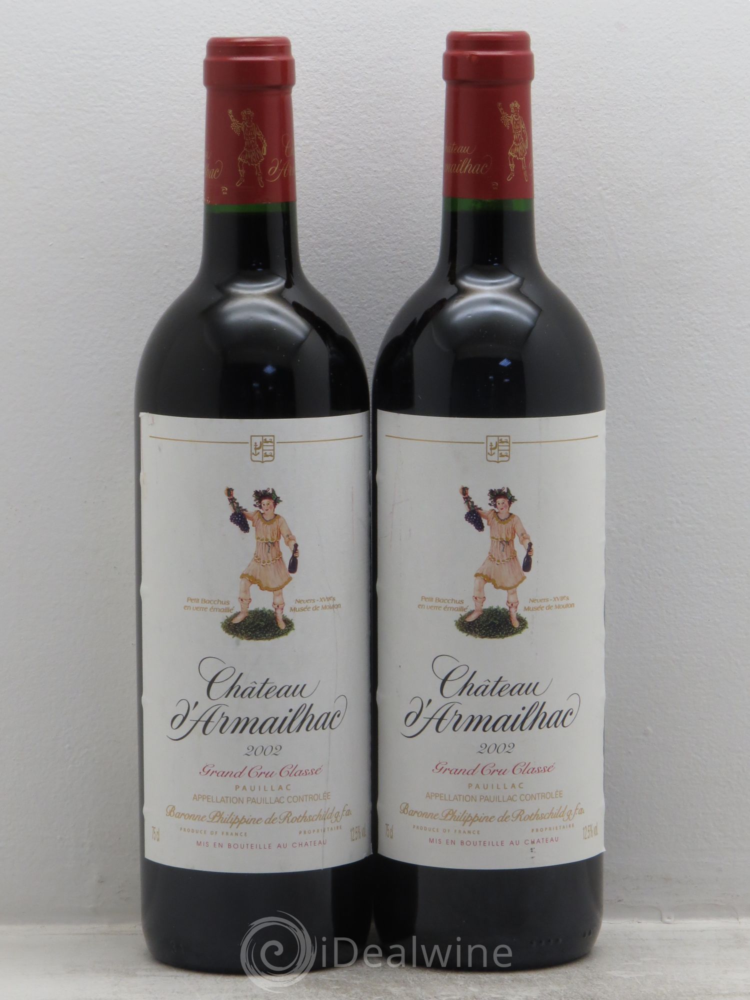 Château d' Armailhac - Mouton Baron(ne) Philippe 5ème Grand Cru Classé 2002 - Lot de 2 bouteilles - 0