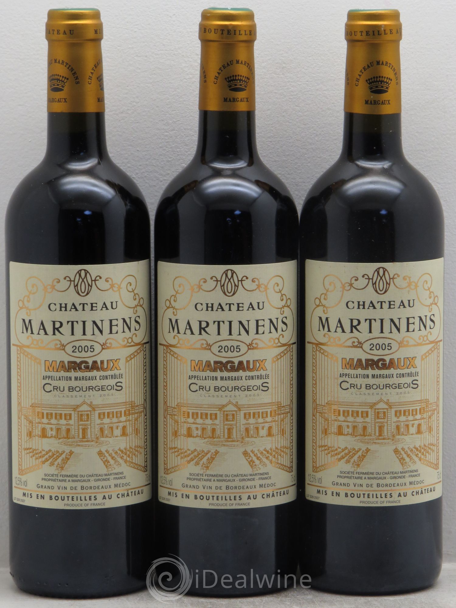 Château Martinens Cru Bourgeois 2005 - Lot de 3 bouteilles - 0