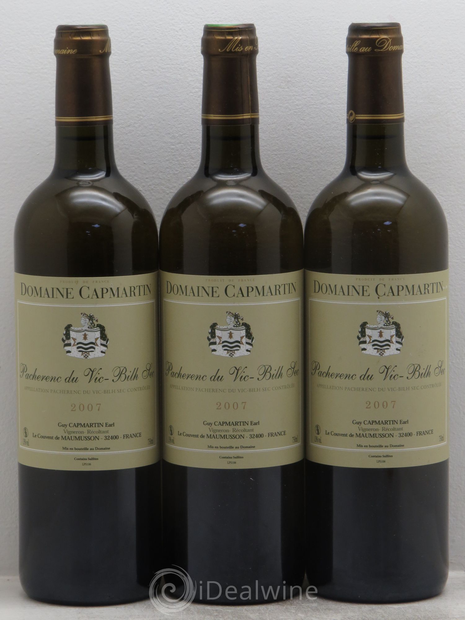 Pacherenc du Vic-Bilh D.Capmartin (sec) 2007 - Lotto di 3 bottiglie - 0