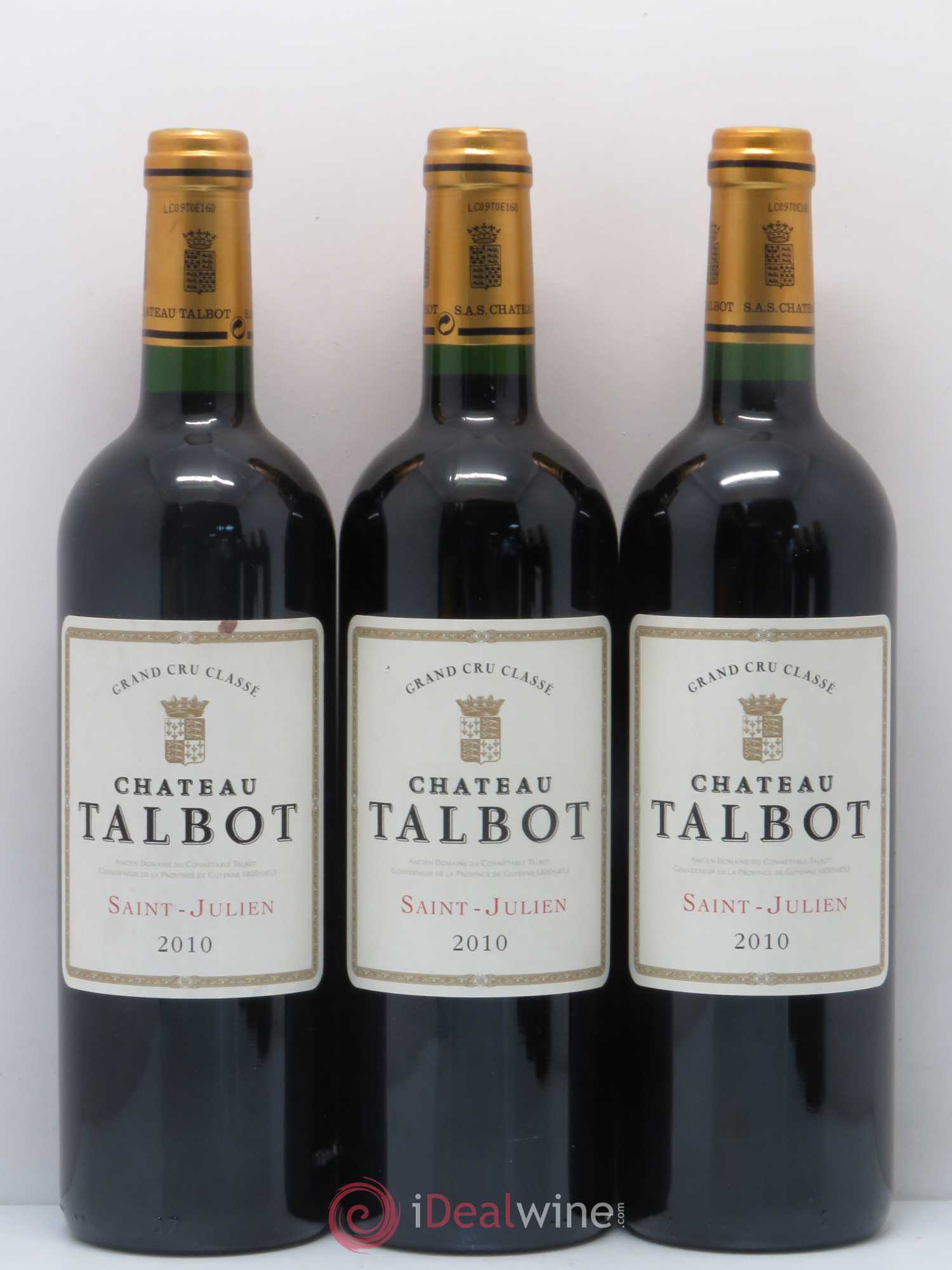 Château Talbot 4ème Grand Cru Classé 2010 - Lot de 6 bouteilles - 1