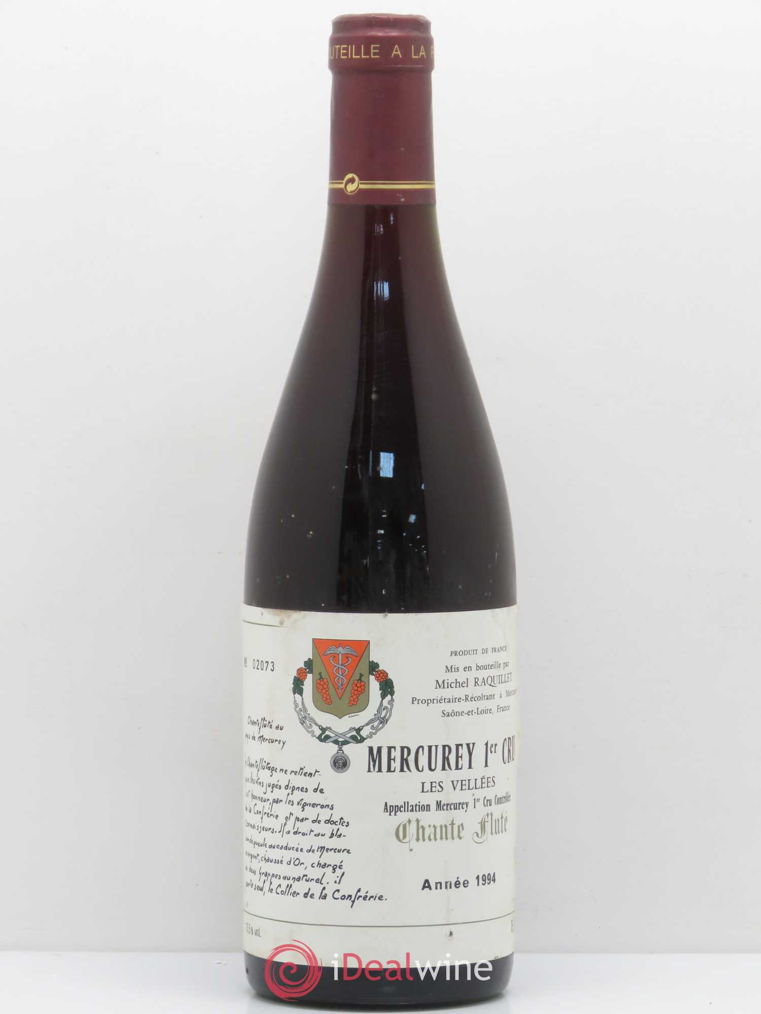 Mercurey 1er Cru Les Vellées Chante Flute Michel Raquillet 1994 - Posten von 1 Flasche - 0