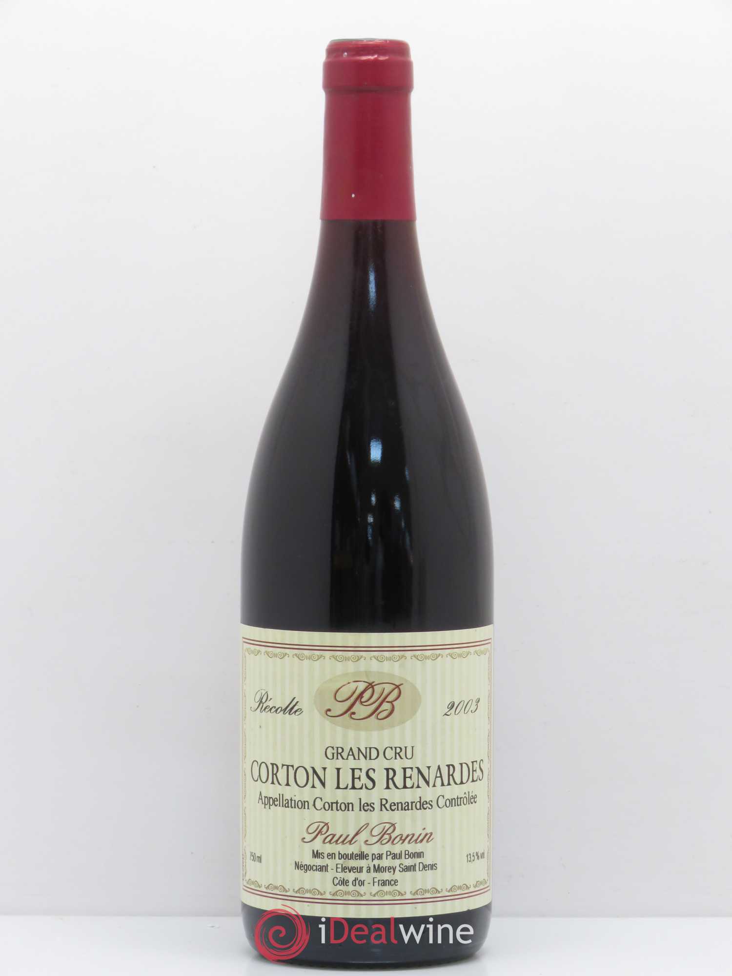 Corton Grand Cru Les Renardes Paul Bonin 2003 - Posten von 1 Flasche - 0