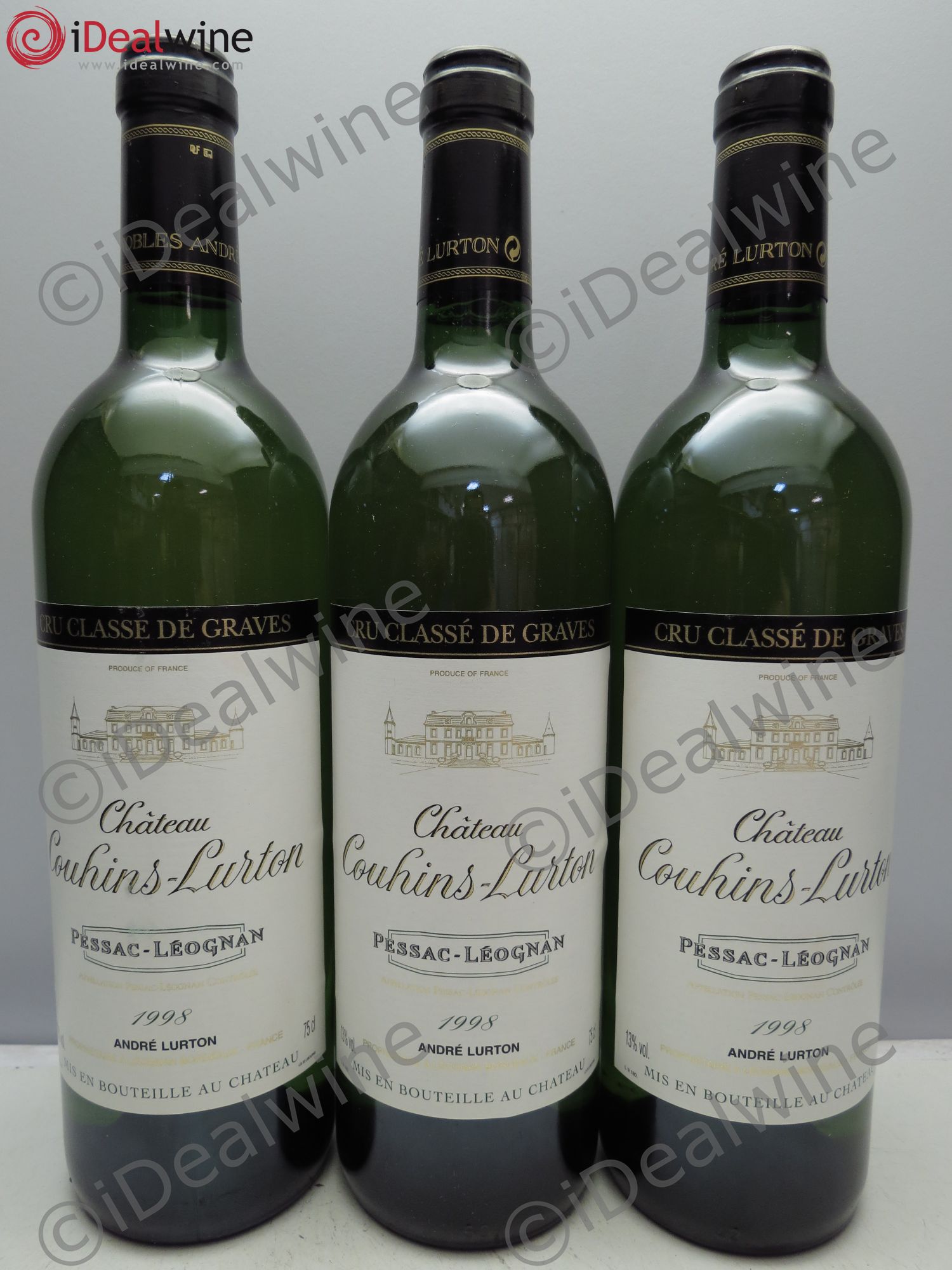 Château Couhins-Lurton Cru Classé de Graves 1998 - Lot de 3 bouteilles - 0