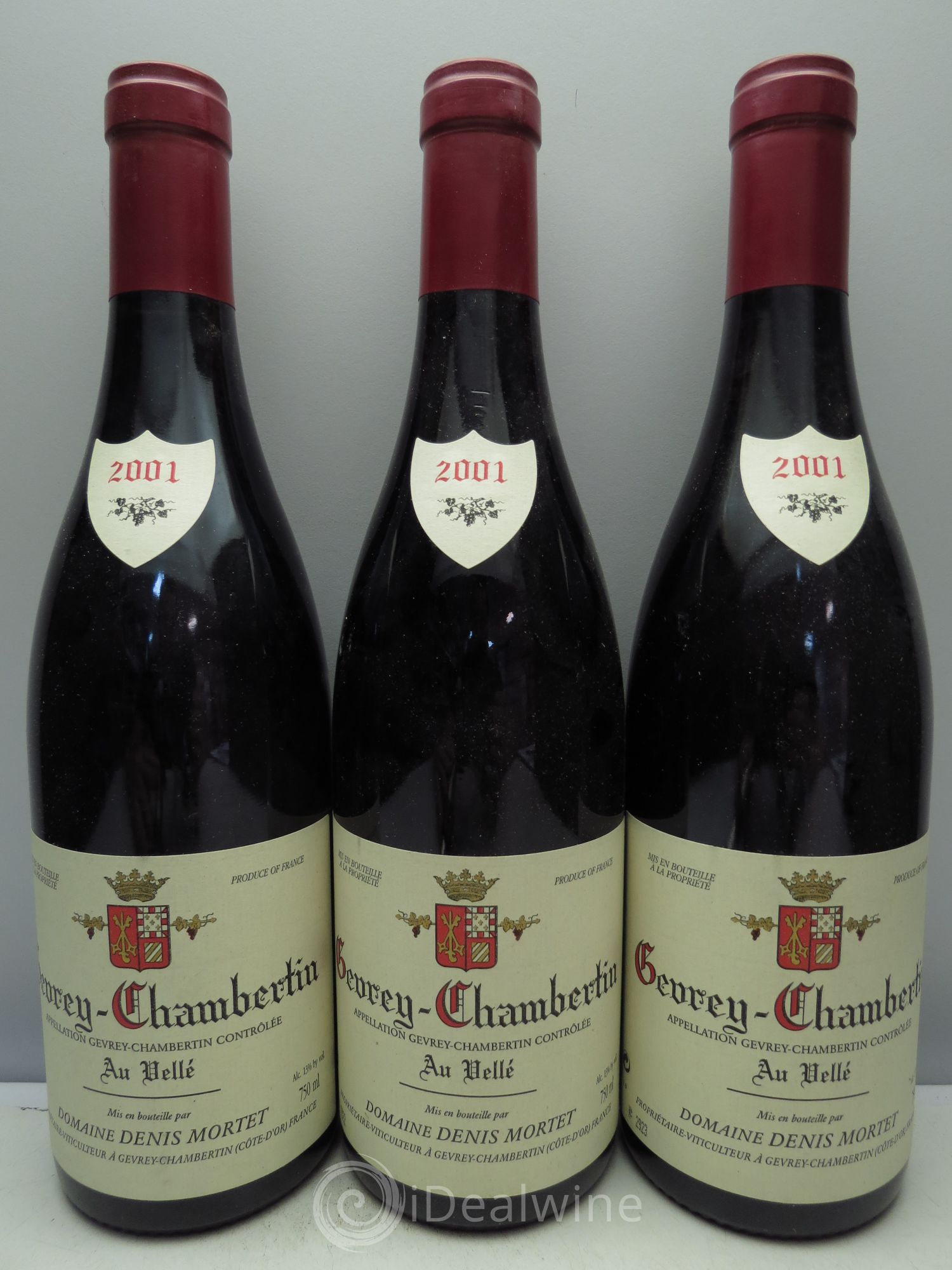 Gevrey-Chambertin Denis Mortet (Domaine) Au Vellé 2001 - Lotto di 3 bottiglie - 0